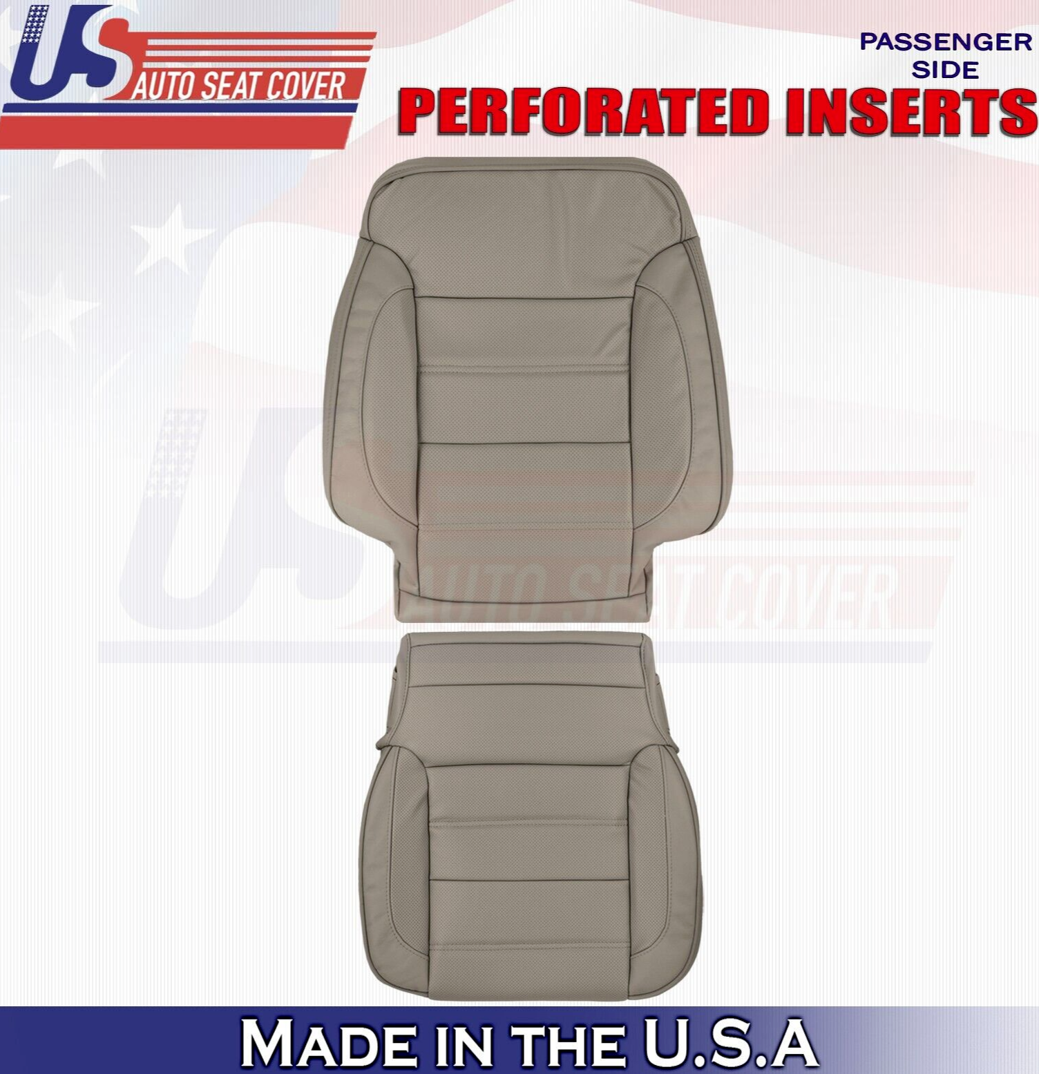 2019 For GMC Sierra Denali Front Passenger Top & Bottom Leather Seat Covers Tan