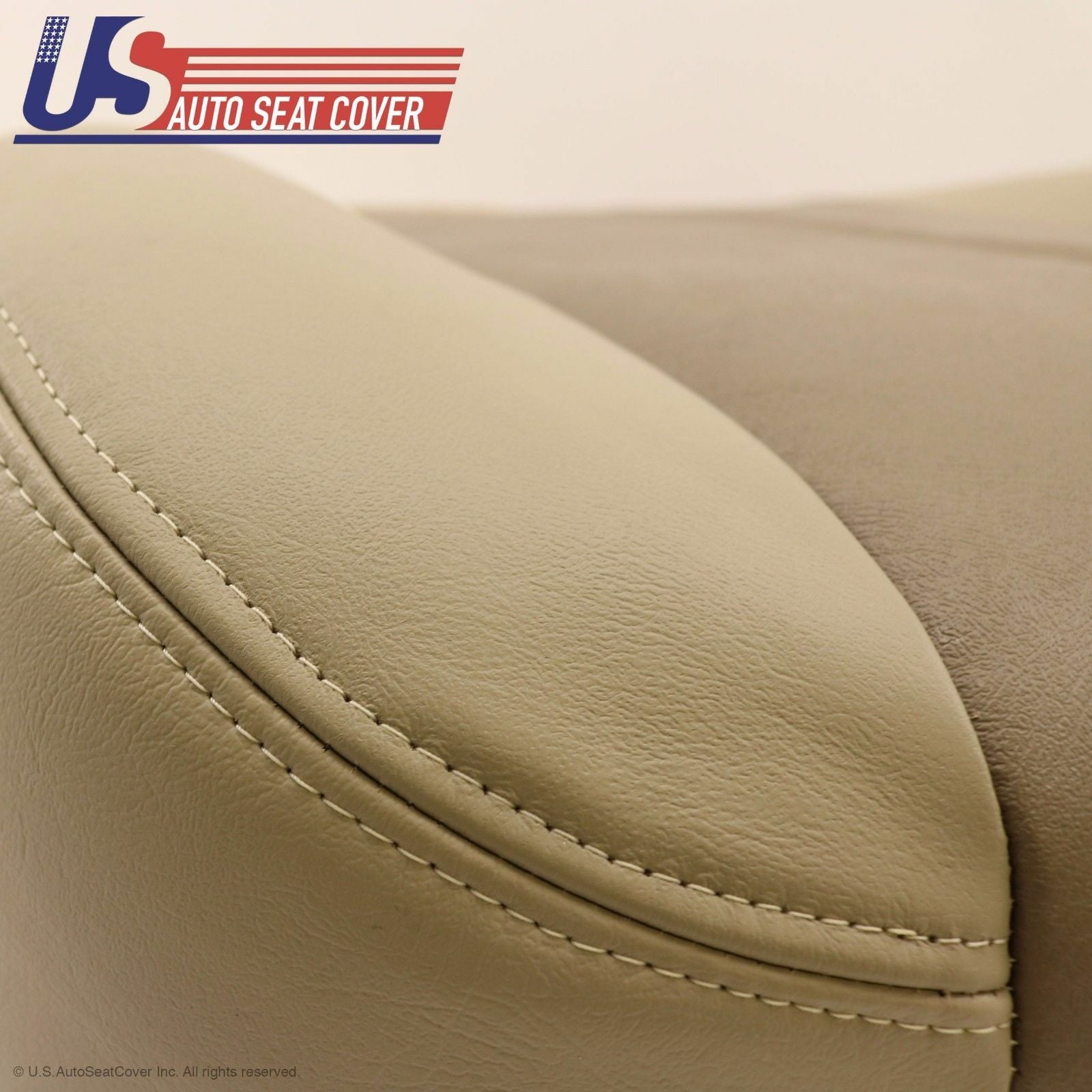 2001 GMC Yukon Denali Driver & Passenger Bottom Leather Seat Cover Two-Tone Tan
