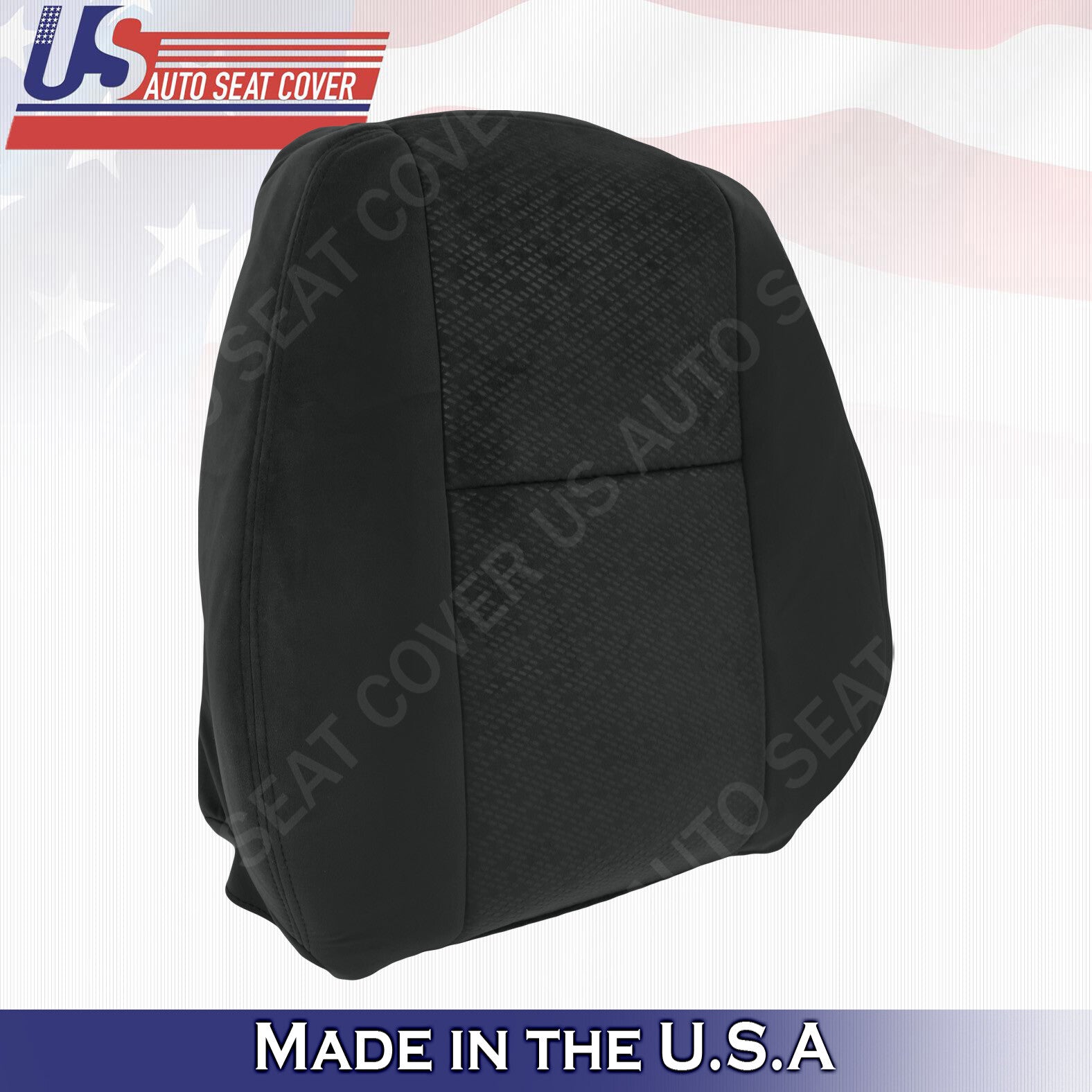 Passenger Top & Bottom For 2007 2008 GMC Sierra 3500 Cloth Seat Cover Black