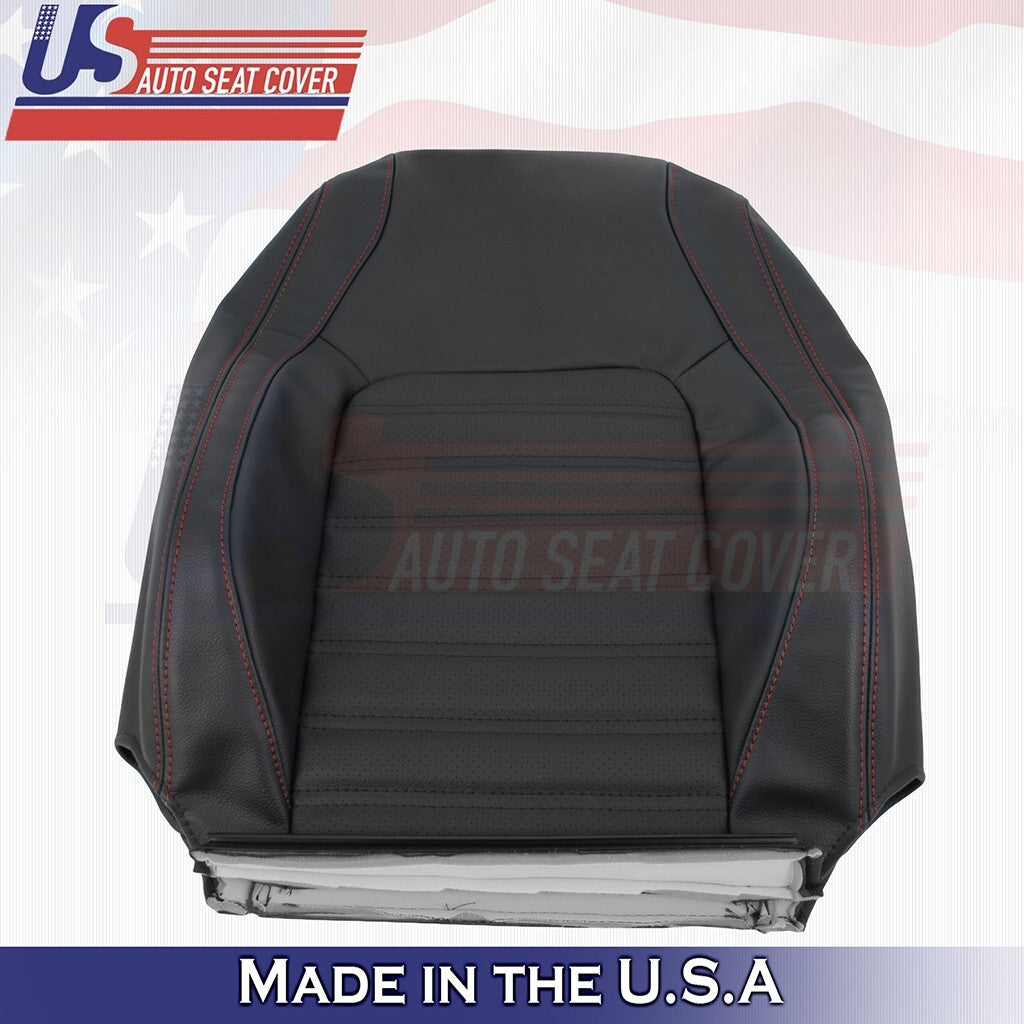 2011 to 2018 FITS VW Jetta GLI Driver & Passenger Bottoms-Tops Seat Cover Black