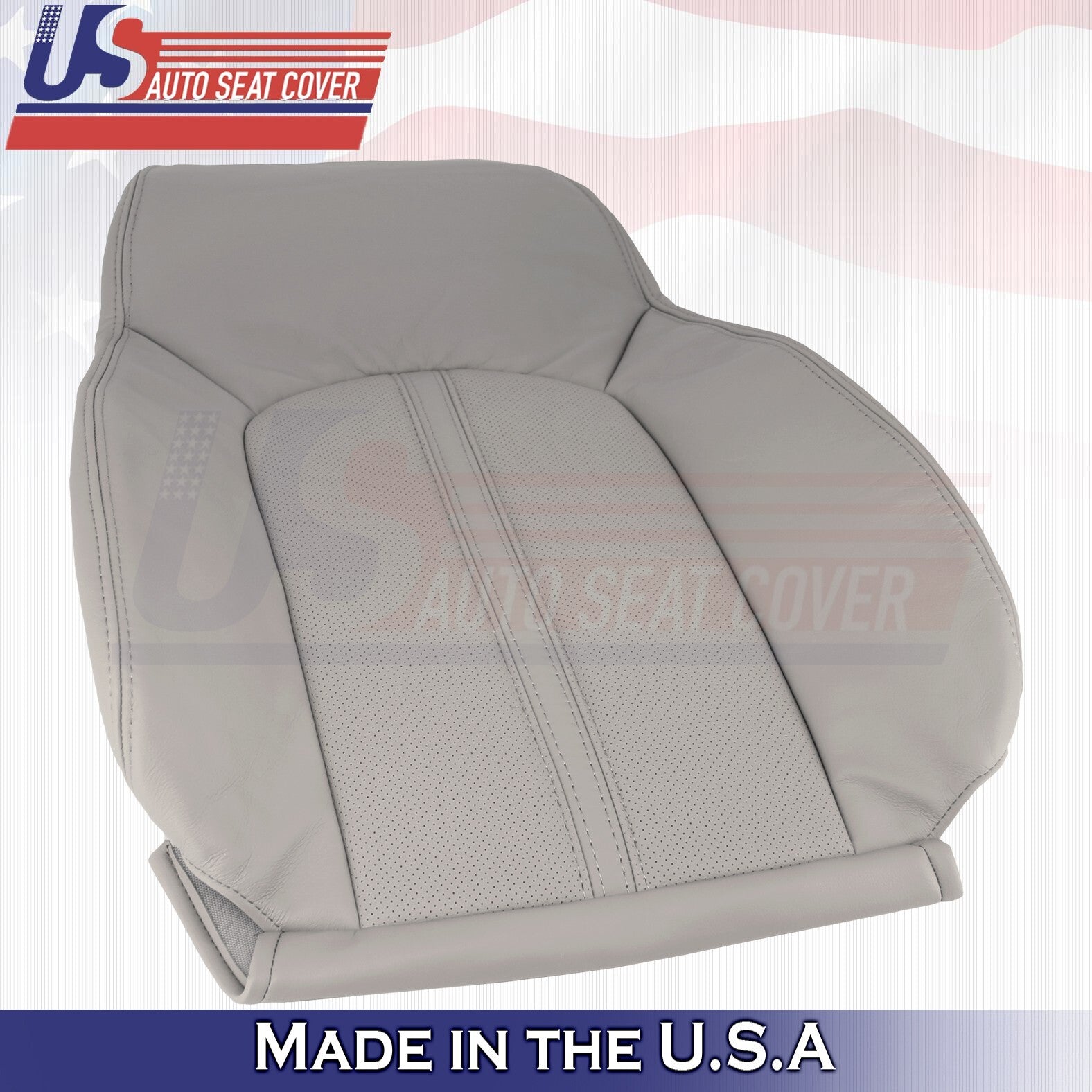 2008 to 2013 For Cadillac CTS Front 2 Top & 2 Bottom Leather Seat Covers Gray
