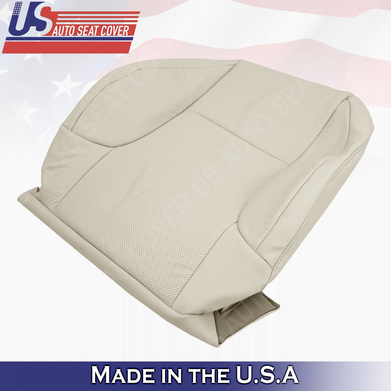 Fits 2010 - 2017 Lexus GX460 FRONT TOPS Perforated Leather Seat Cover Ecru Tan