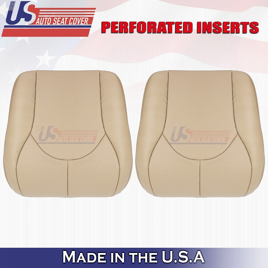 1996 to 2002 Fits Mercedes Benz SL320 Front Set Bottoms &Tops Leather Cover Tan