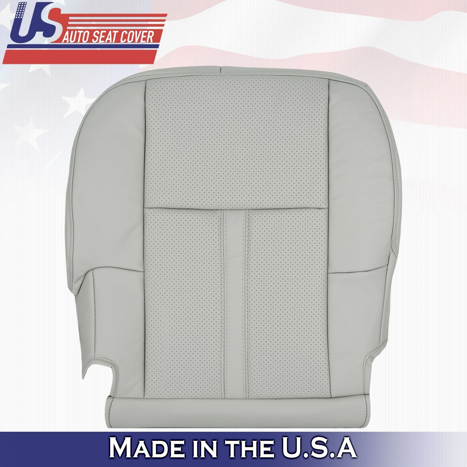 2012 2013 For Lincoln MKT Driver Side Bottom Perforated Leather Seat Cover Gray