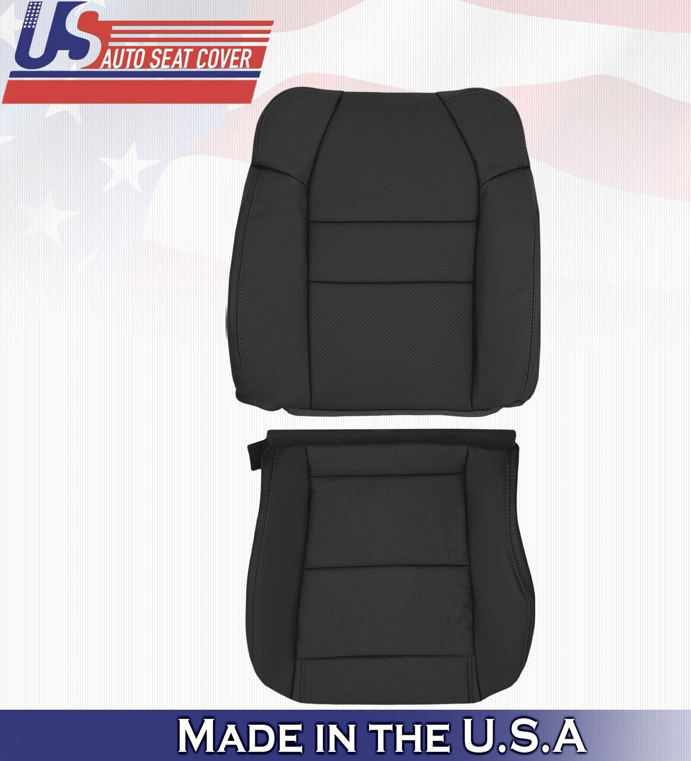 2001 For Acura MDX Passenger Side Top Bottom Synthetic Leather Seat Covers Black