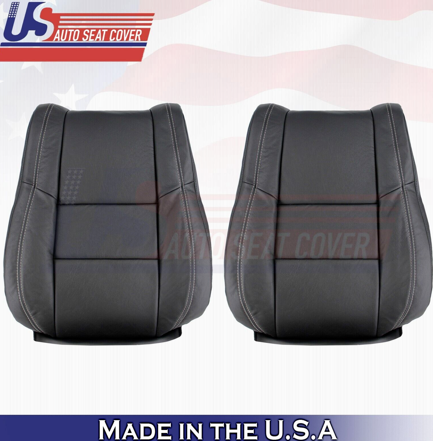 2015 For Jeep Grand Cherokee Limited Driver & Passenger Top Leather Covers BLK