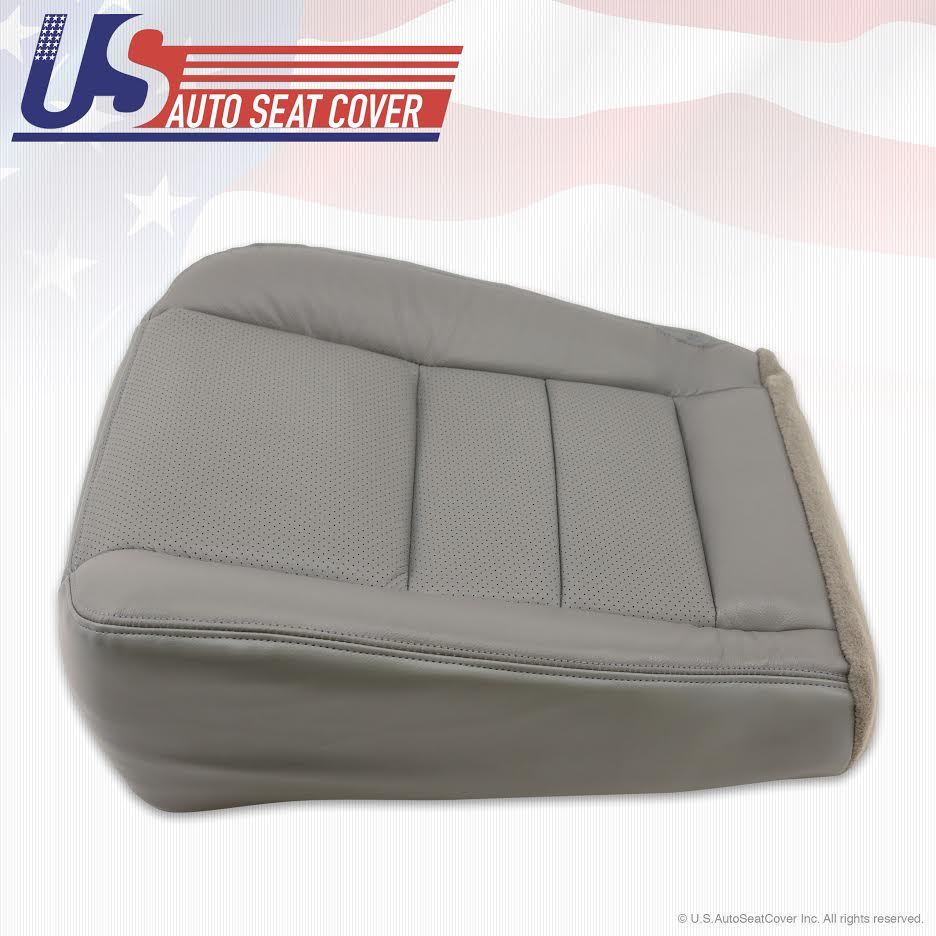 2002 to 2007 Ford F-250 Diesel Lariat Bottom Leather Seat Cover Gray Perforated