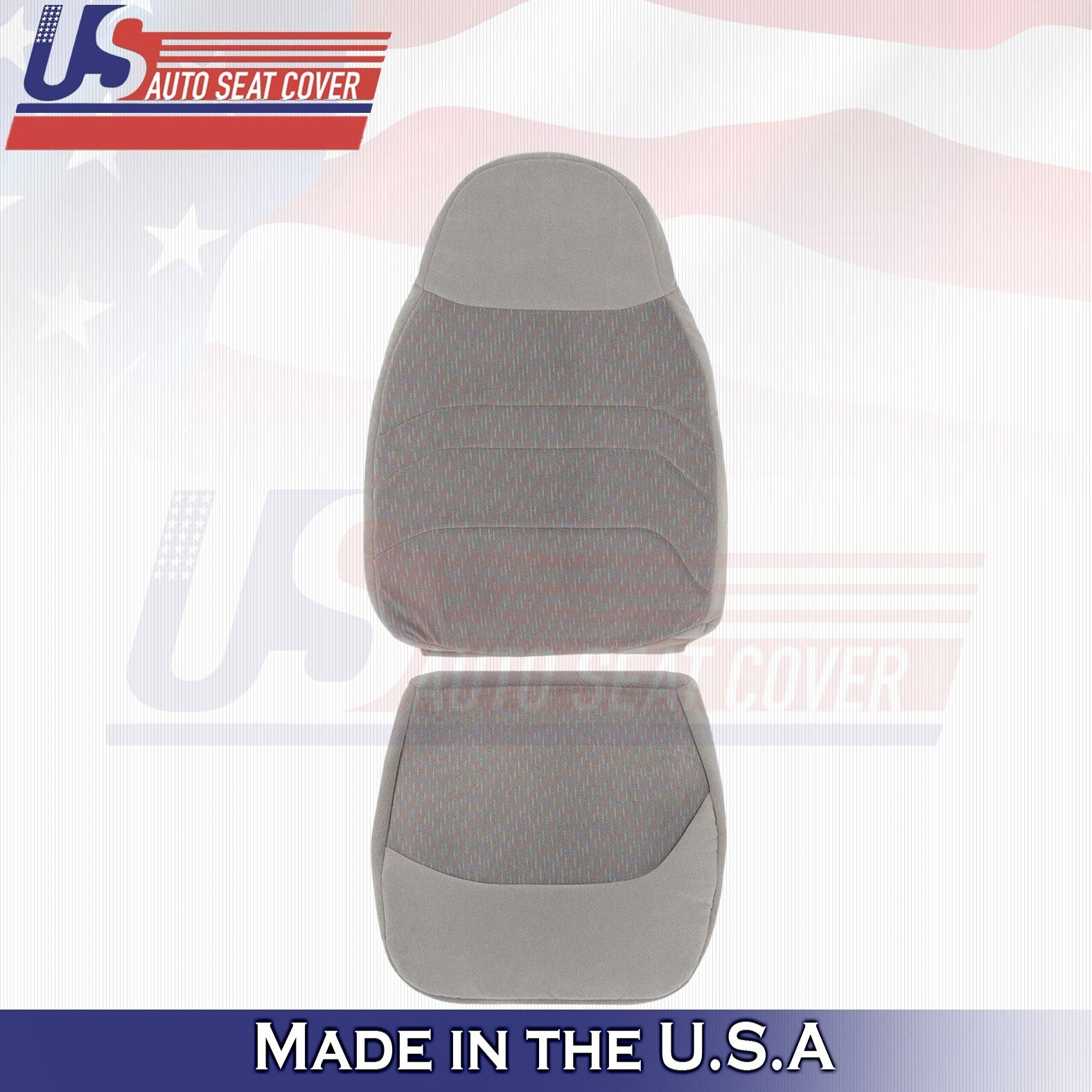1994 1995 For Ford F150 F250 F350 XLT Driver Top & Bottom Cloth Seat Covers Gray