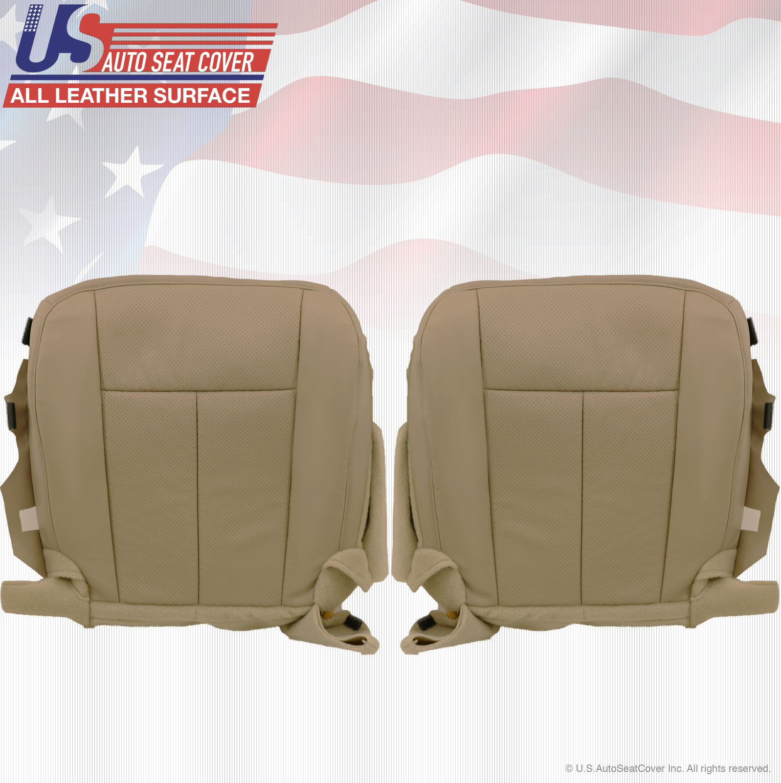 2011 2012 Ford Expedition Driver-Passenger Bottom Perforated Leather Cover Tan