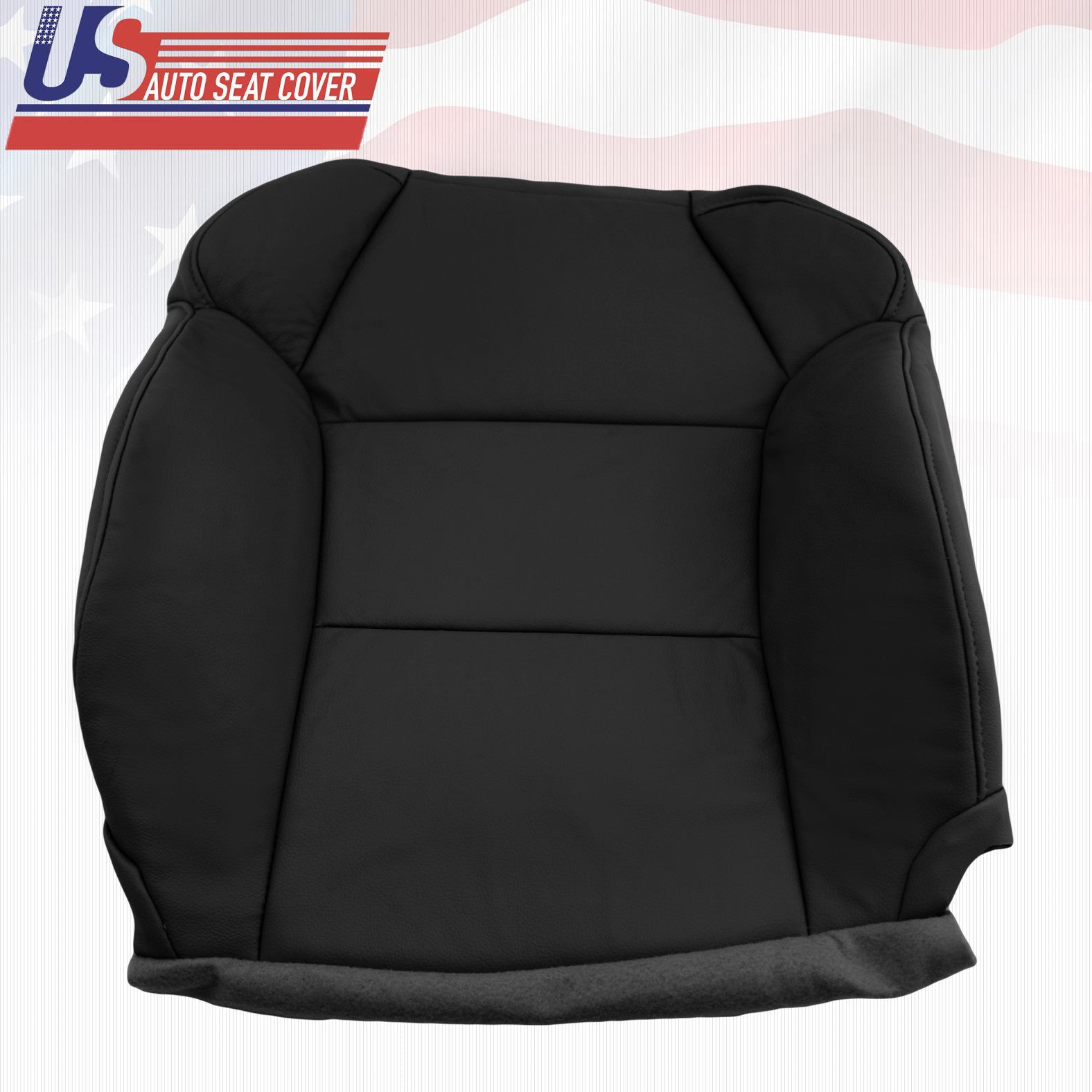For 2007 2008 Acura MDX Driver Top & Bottom Genuine Leather Seat Cover Black