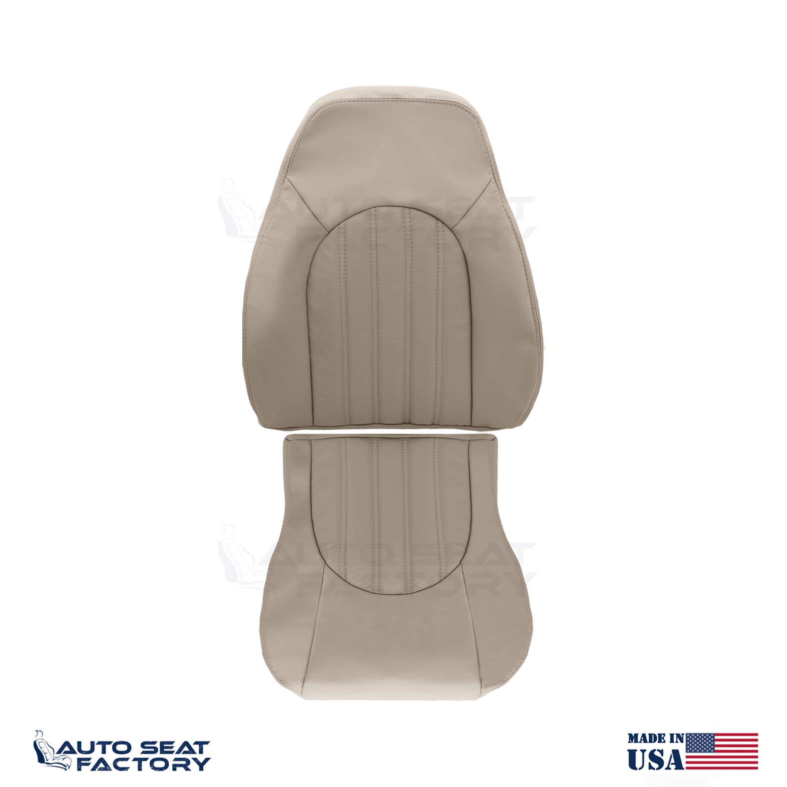 2001 - 2005 Fits Jaguar XK8 Driver Top & Bottom AGD Oatmeal Leather Seat Covers