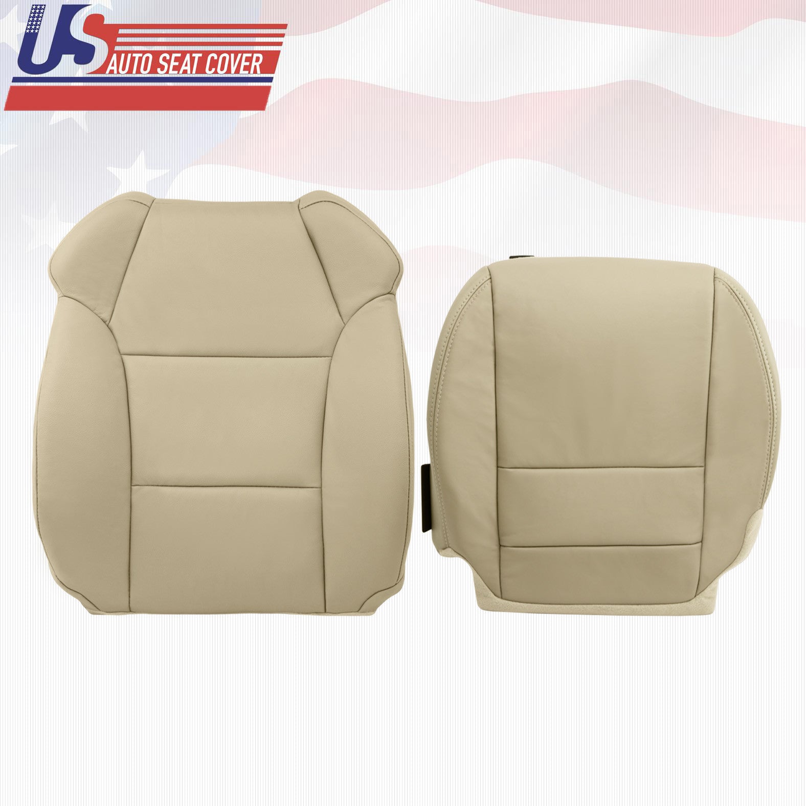 Fits 2007 - 2013 Acura MDX Passenger Top & Bottom Genuine Leather Seat Cover TAN