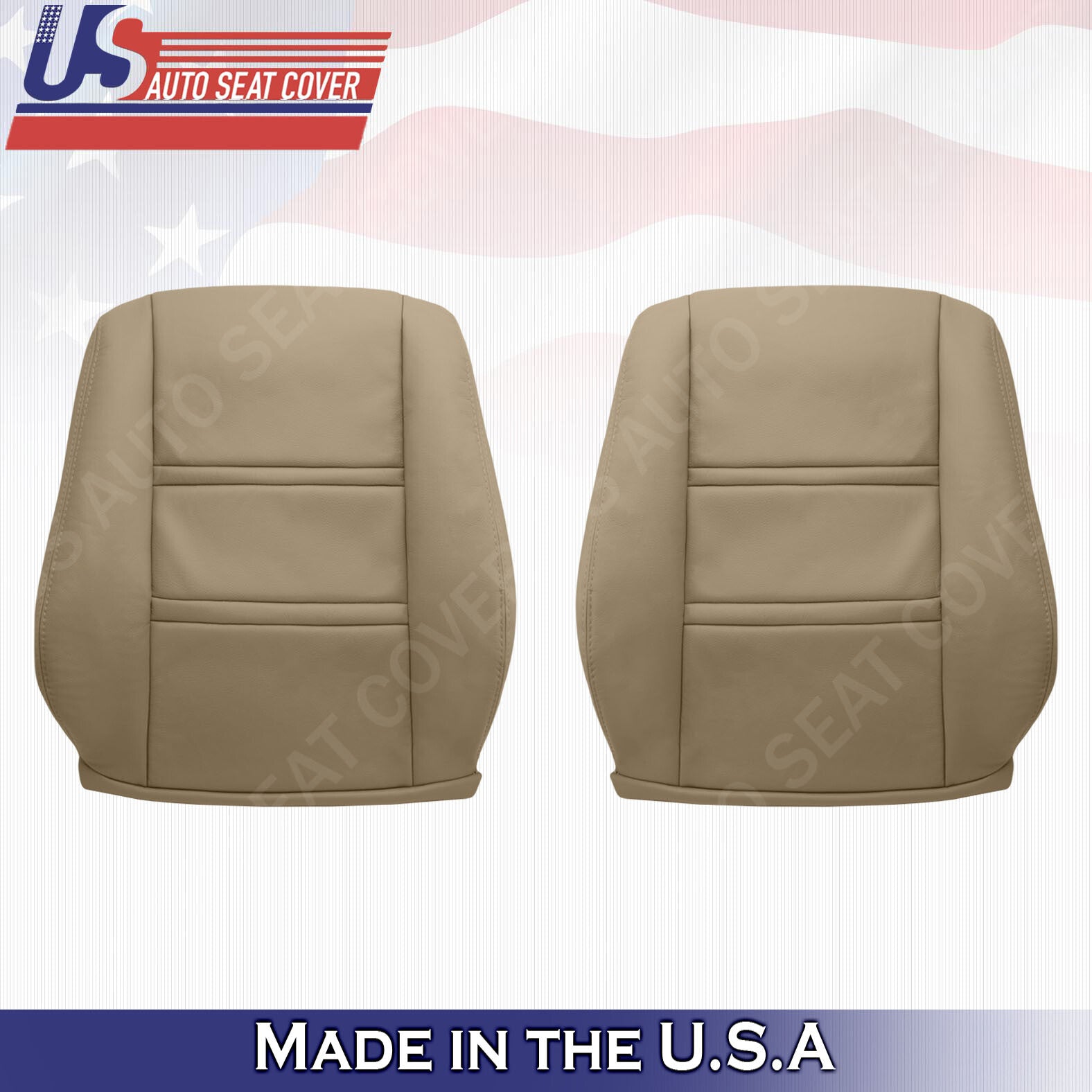 1990 to1997 Toyota Land Cruiser Front Driver & Passenger Seat Covers Leather Tan