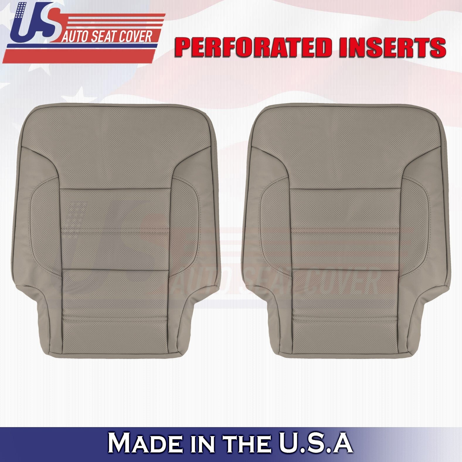 2014-2019 For GMC Sierra Denali Rear Left Right Upper Leather Cover Dune Tan
