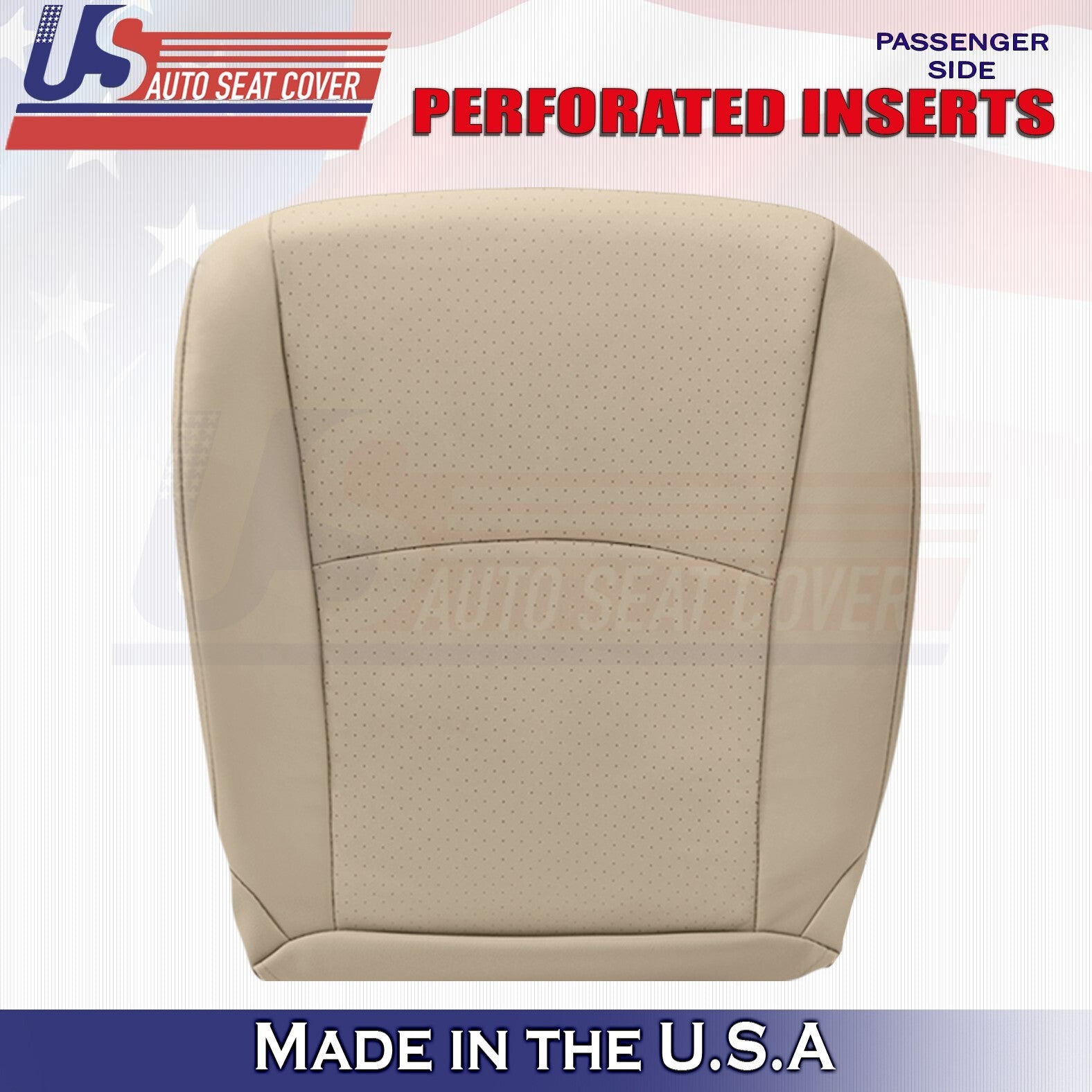 2004 2005 For Toyota Highlander 2x Top & 2x Bottom Perf Leather Seat Covers Tan