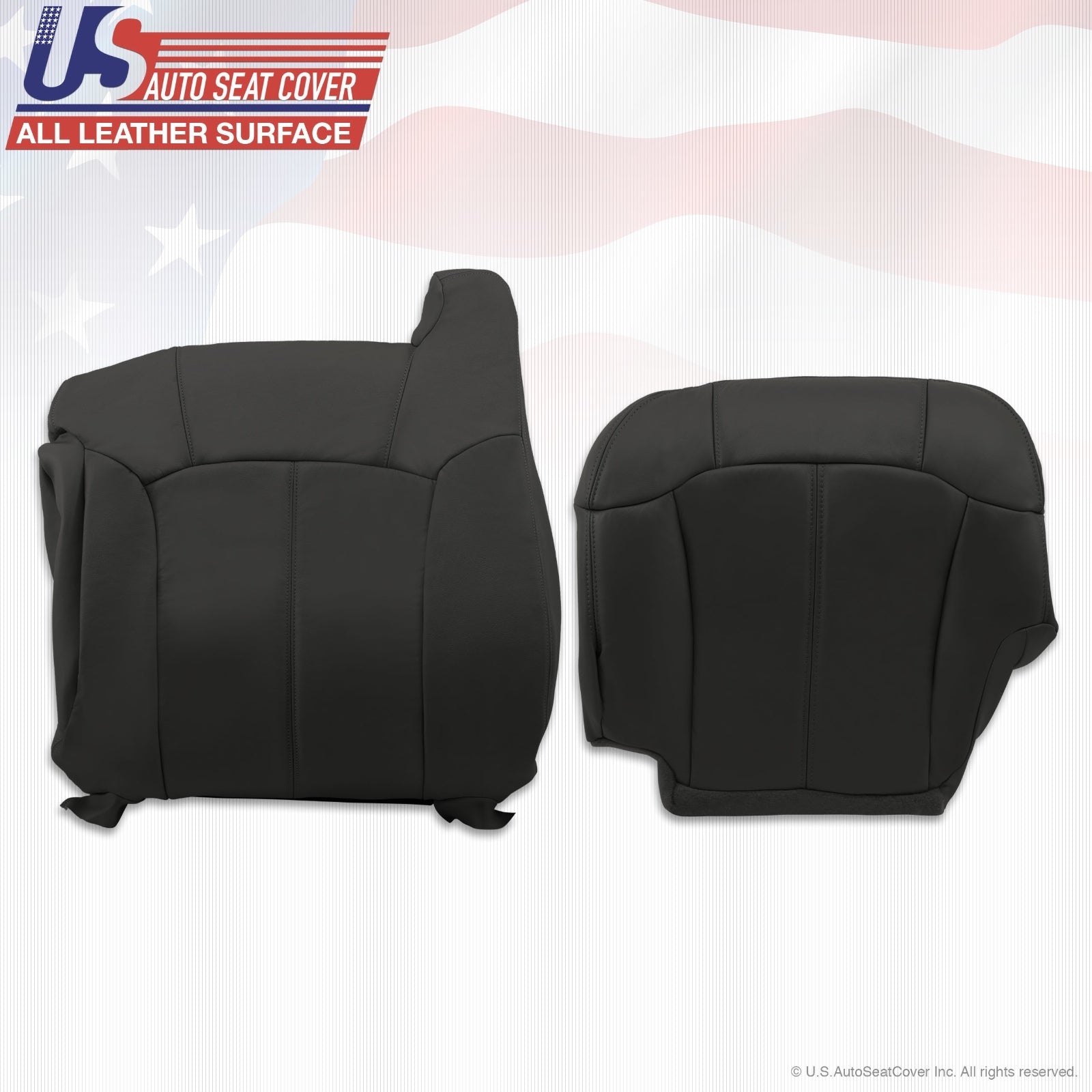 1999 to 2002 Chevy Silverado Driver Passenger leather seat cover Graphite