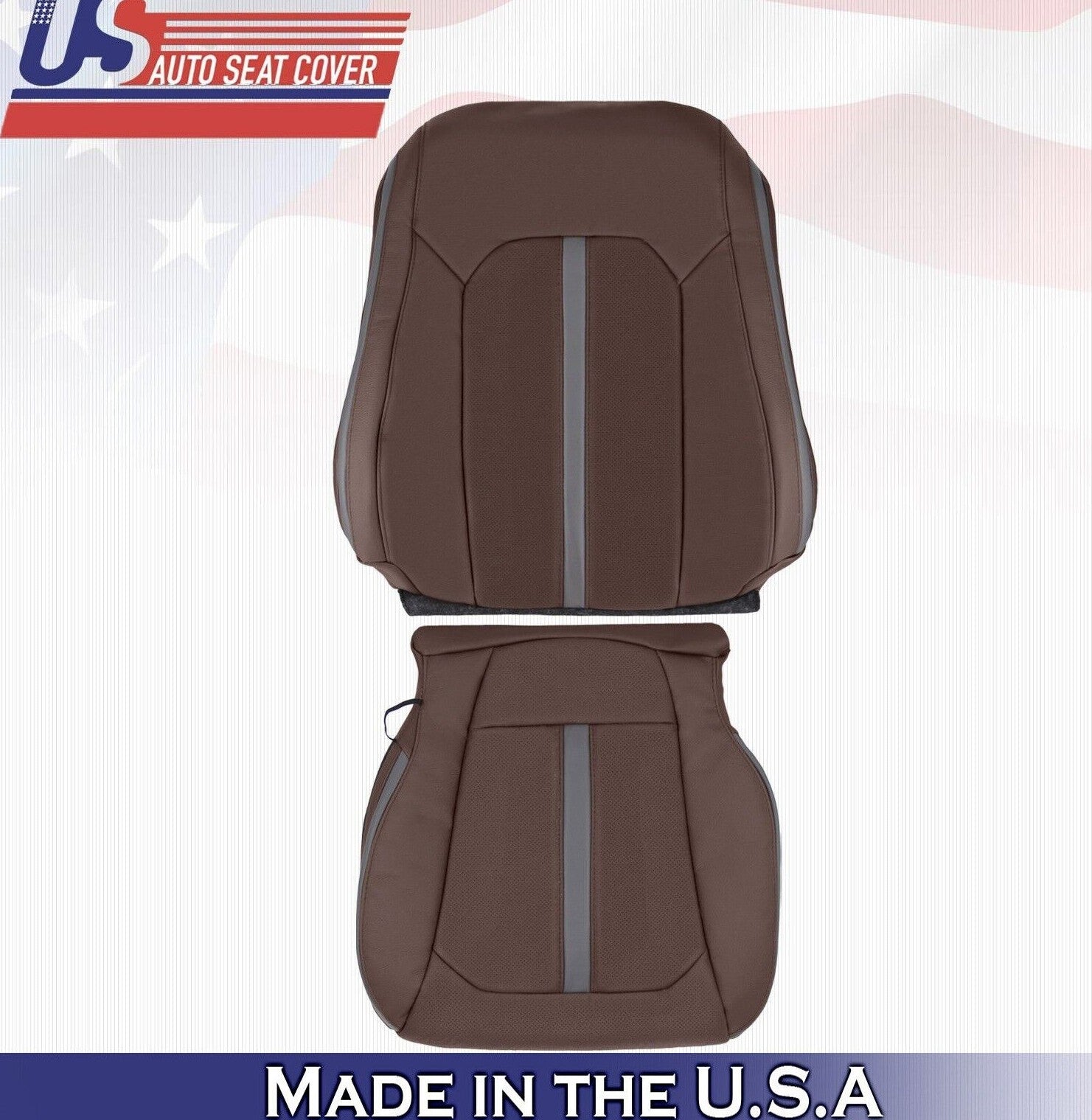 2016 For Ford F150 Platinum Passenger top & Bottom Leather Seat Covers Brown