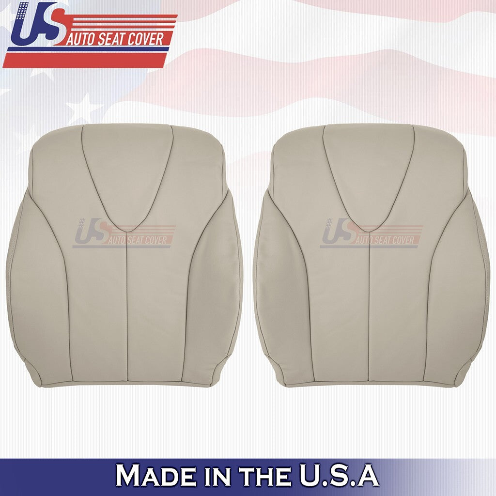 2007 to 2011 Fits Toyota Camry Driver & Passenger Tops Leather Seat Cover Tan