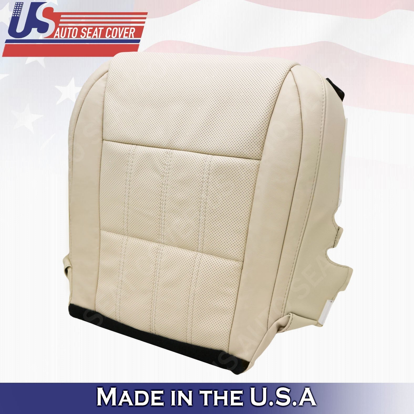 2013-2018 For Lexus ES350 Passenger Bottom Perforated Leather Seat Cover Tan