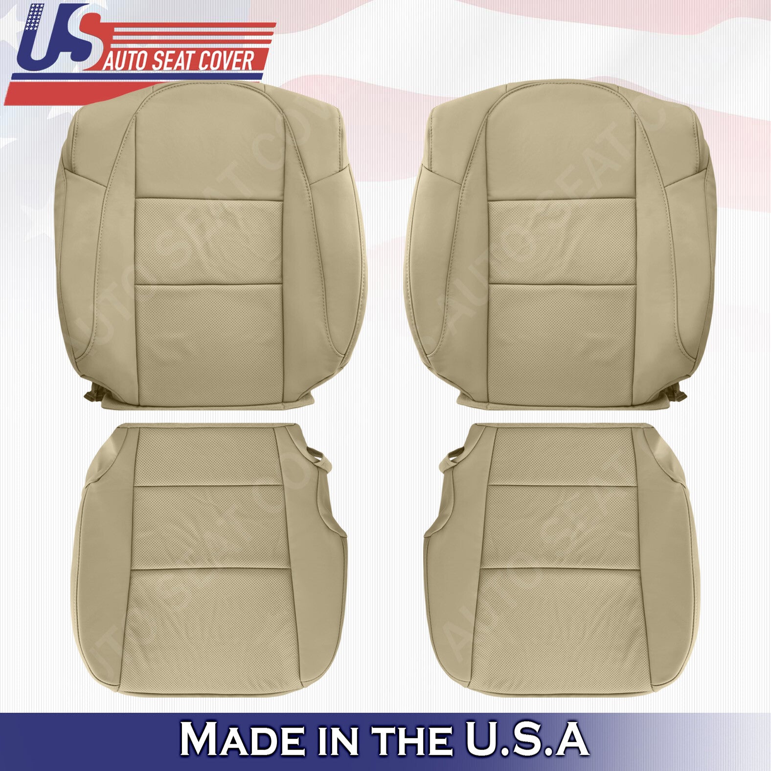 Fits 2013 to 2018 Acura RDX PERFORATED LEATHER SEAT COVERS TAN Driver Passenger