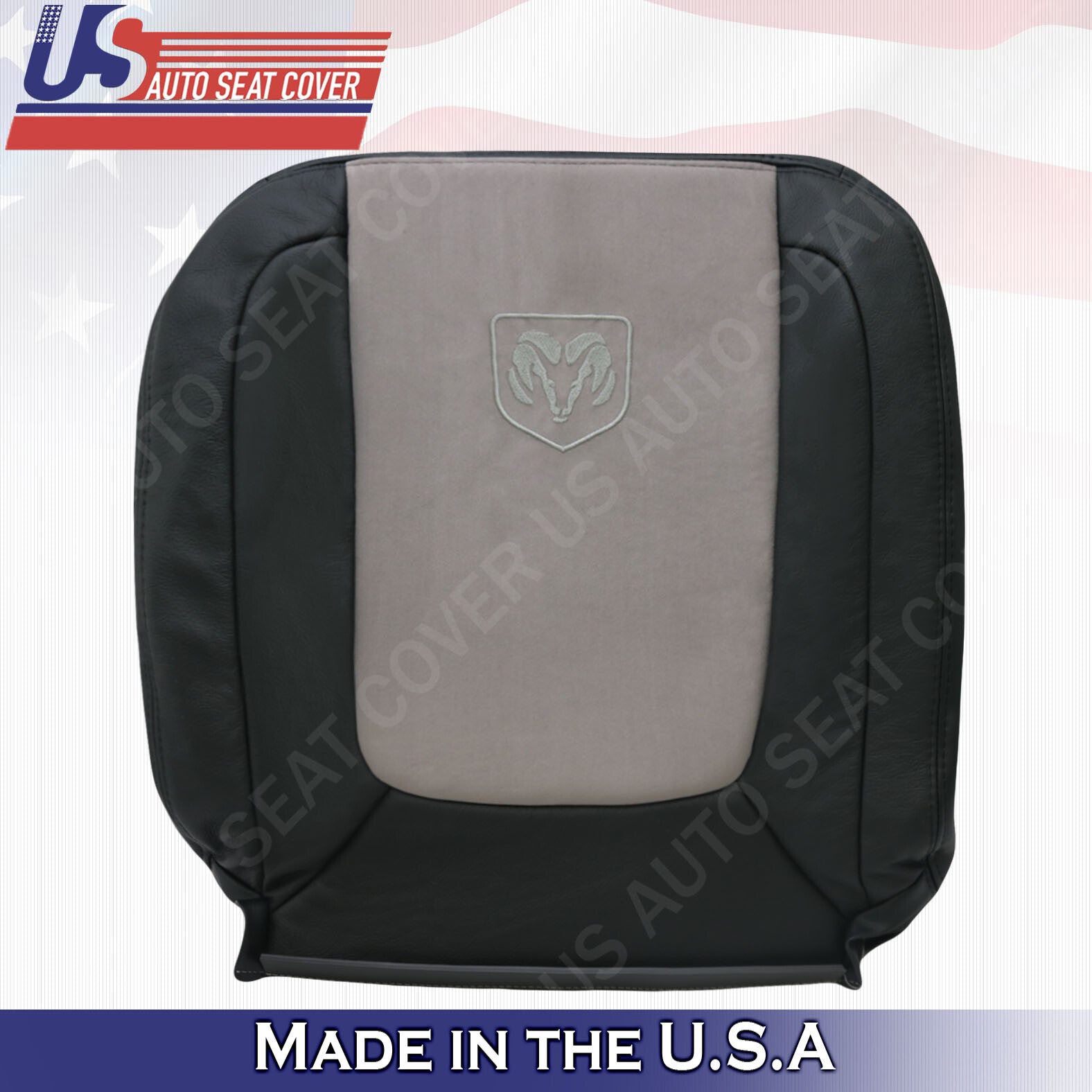 2004 2005 Fits Dodge Ram Laramie Driver &Passenger Tops Leather Seat Covers Gray