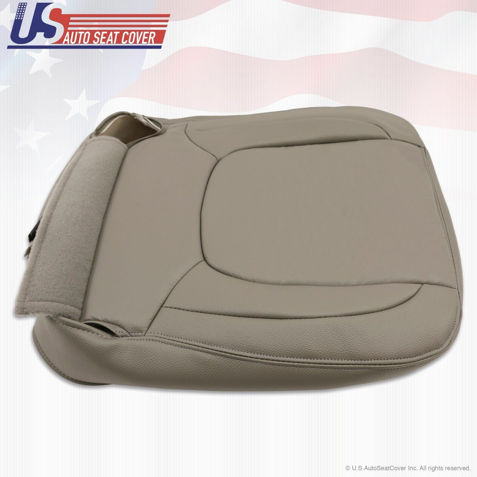 2004 2005 For Dodge Ram 3500 Laramie Driver Side Bottom Leather Seat Cover Taupe