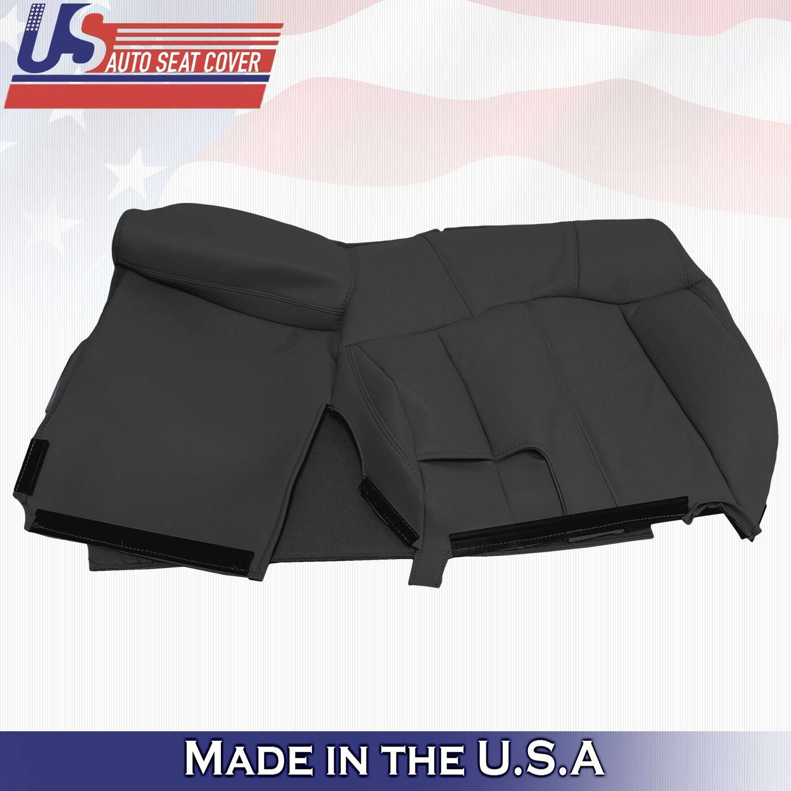 1999 to 2002 For Chevy Silverado 2nd Row Driver&Passenger Top Leather Covers BLK