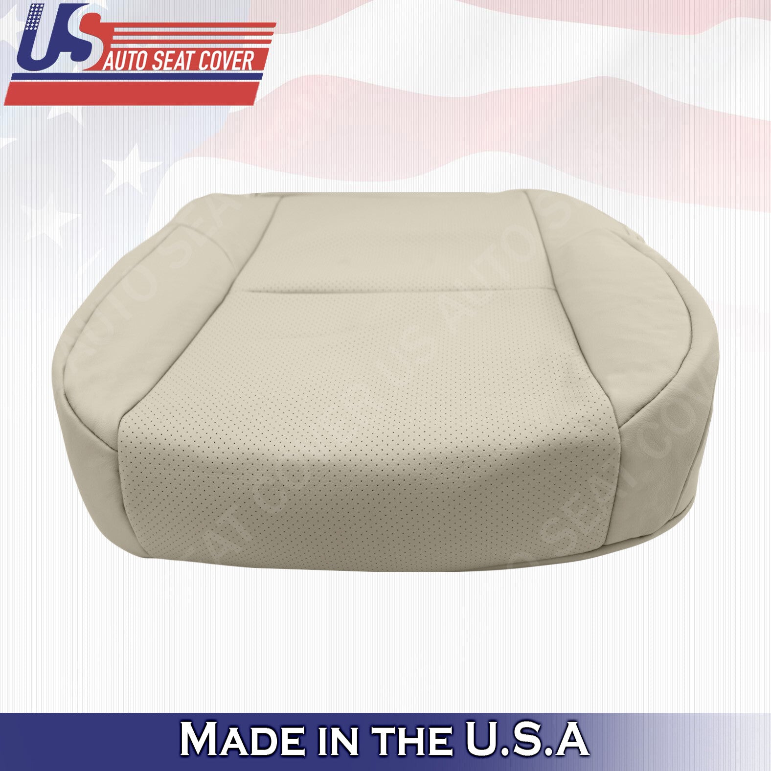 FRONT ROW TOP & BOTTOM COVERS For: 2010 - 2017 Lexus GX460 TAN PERFORATED