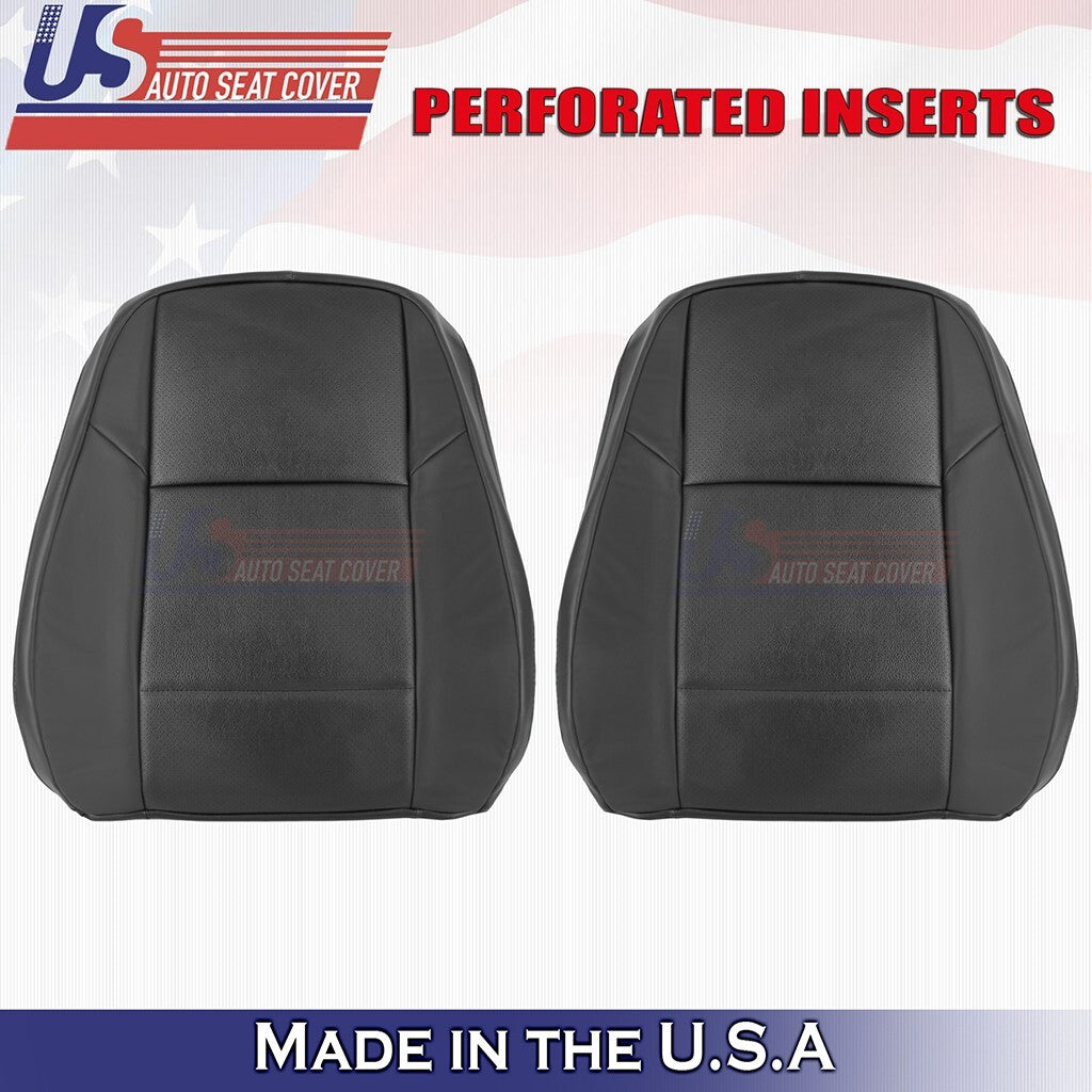 2013 to 2018 For Lexus ES350 Driver-Passenger Tops Perf. Leather Cover Black