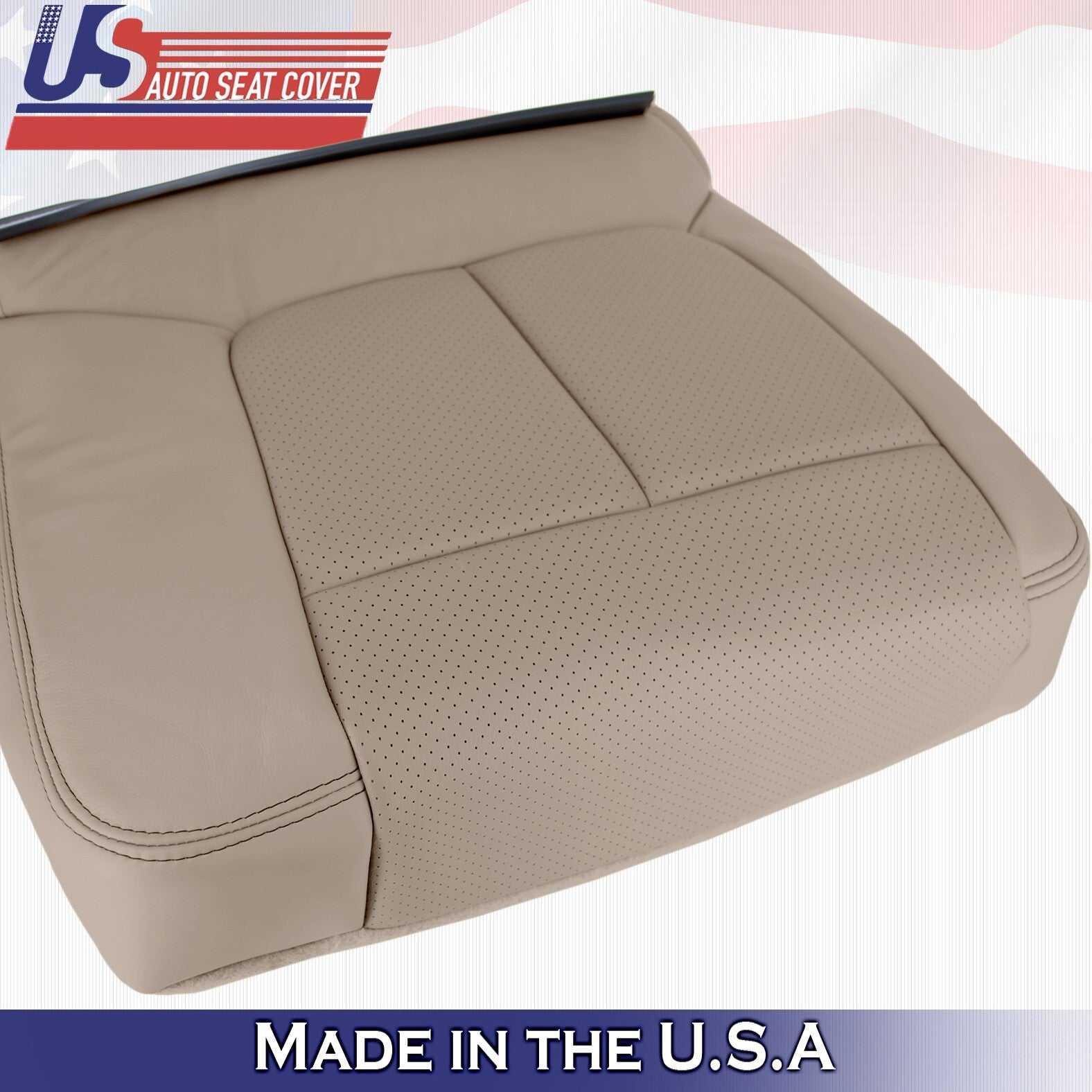 2011 to 2016 For Ford F450 2nd Row Driver & Passenger Bottom Leather Covers Tan
