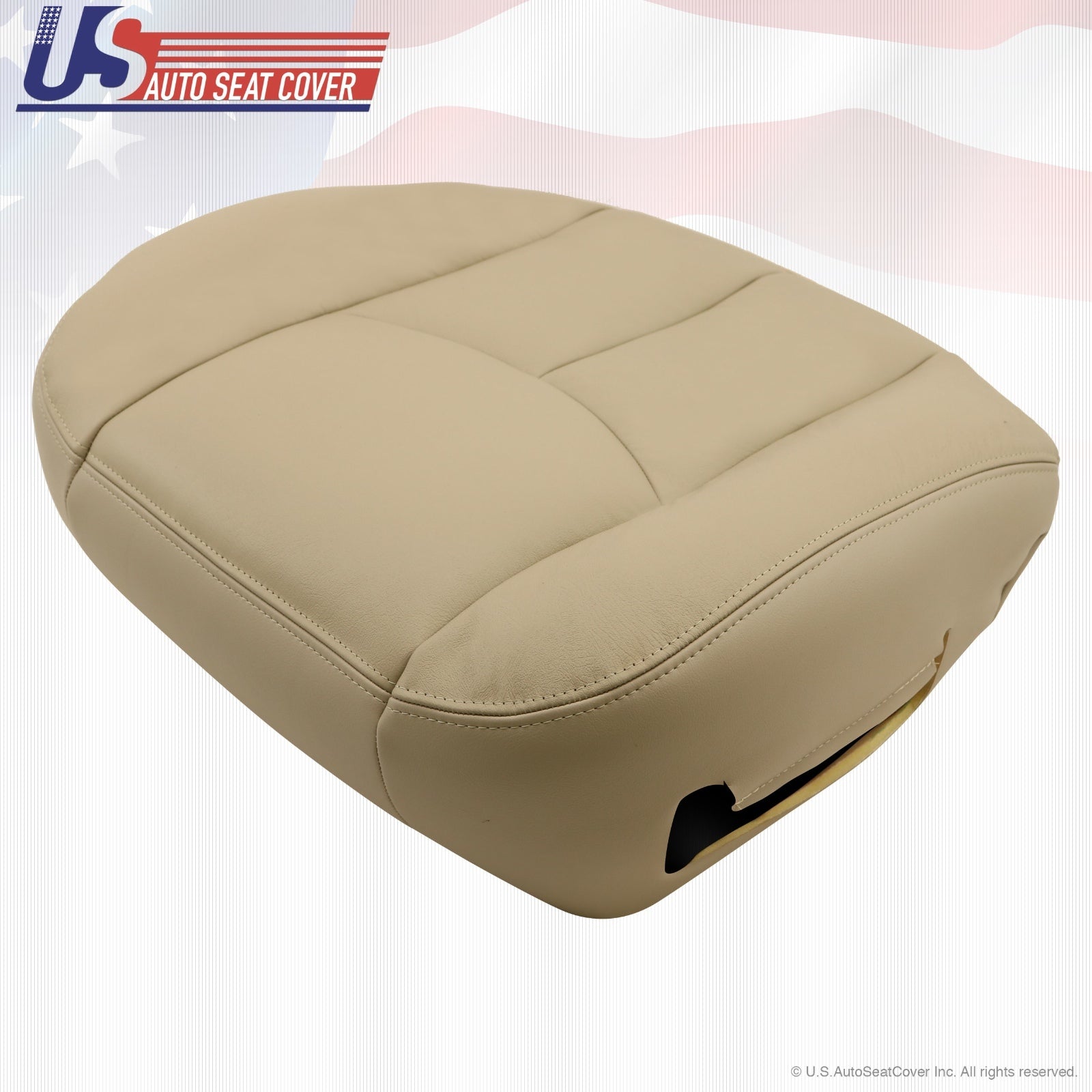 2003 to 2006 Tahoe Suburban Driver Bottom Leather Seat Cover & Foam Shale Tan