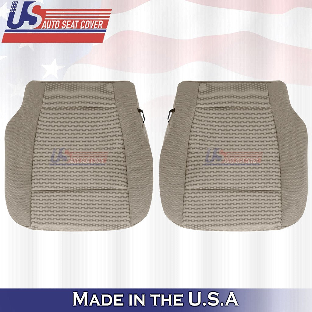 2015 to 2019 Fits Ford F150 Driver & Passenger Bottoms Cloth Seat Cover Tan