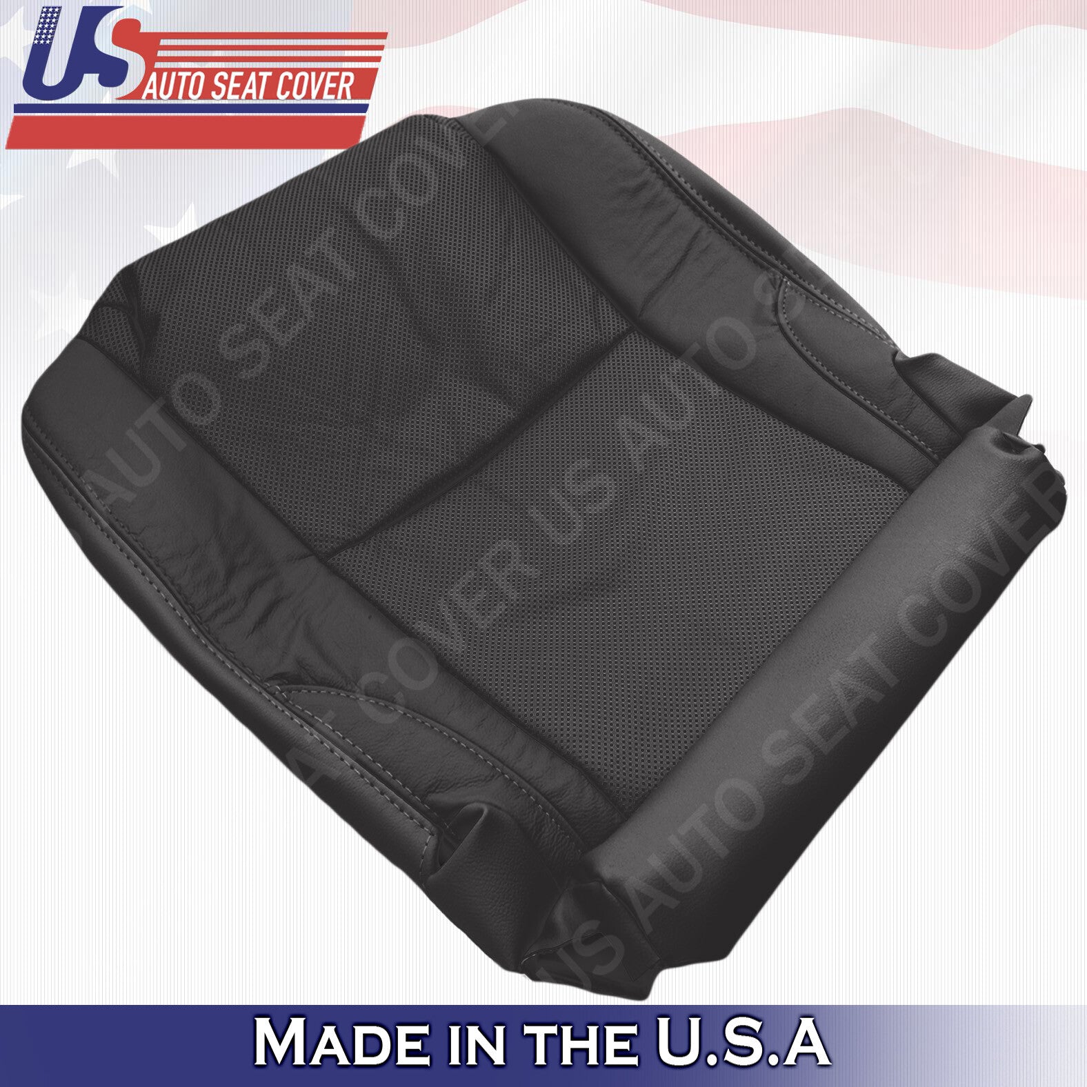 Fits 2006 2007 Lexus IS 350 Passenger Bottom Seat Cover-Perforated Leather-Black
