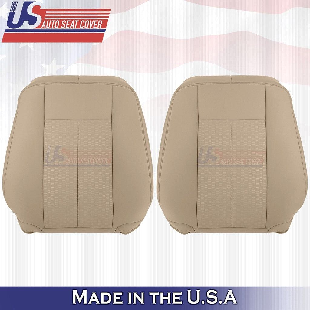 2007 to 2014 Fits Ford Expedition Front Set Tops & Bottoms Cloth Cover Camel Tan