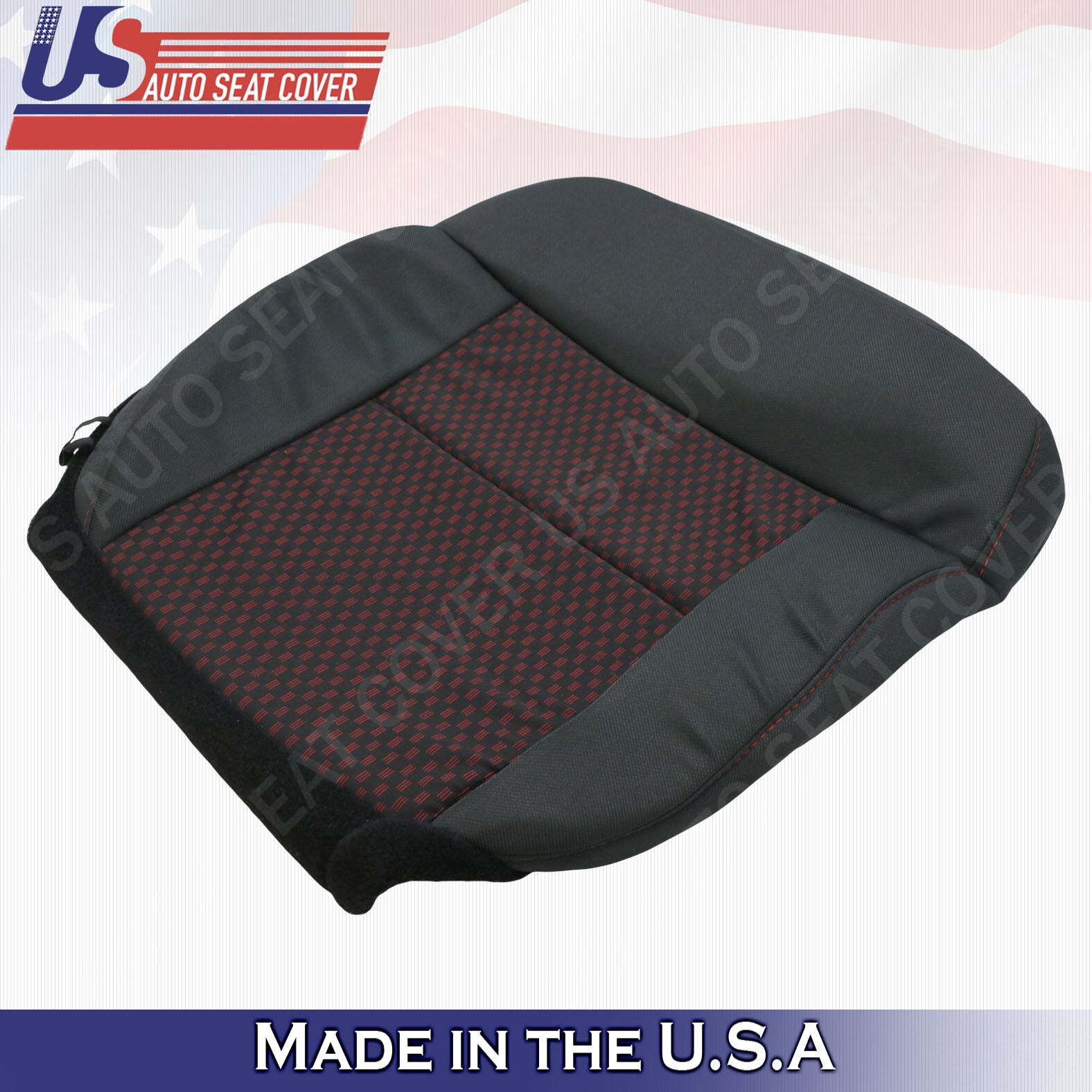 2007 2008 Ford F150 STX Sport PASSENGER Bottom Cloth Seat Cover 2tone Black Red