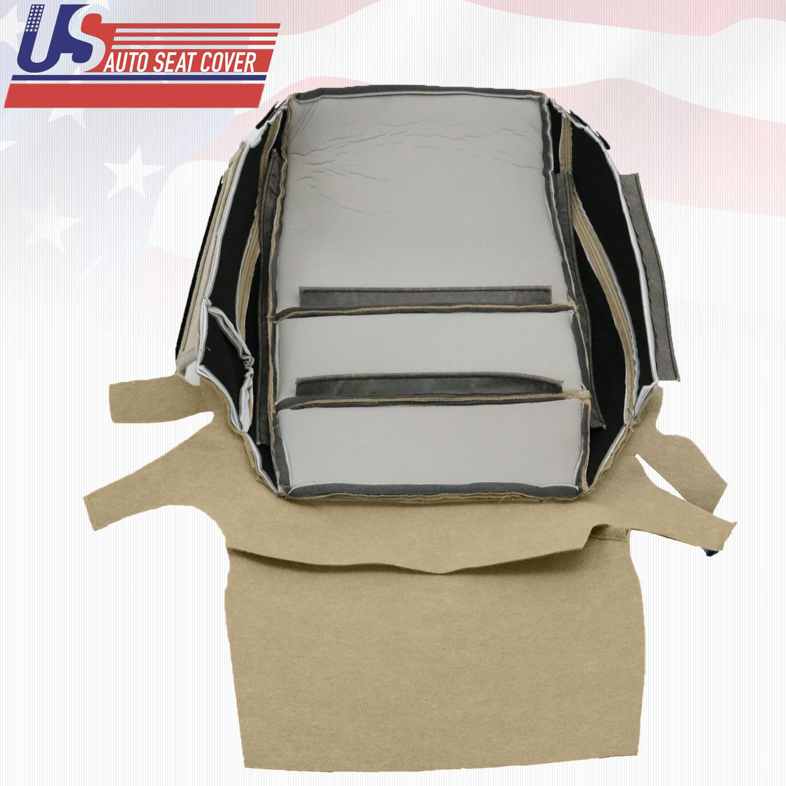 For 2007 08 Acura TL Driver & Passenger Bottom Seat Cover Perforated Leather TAN