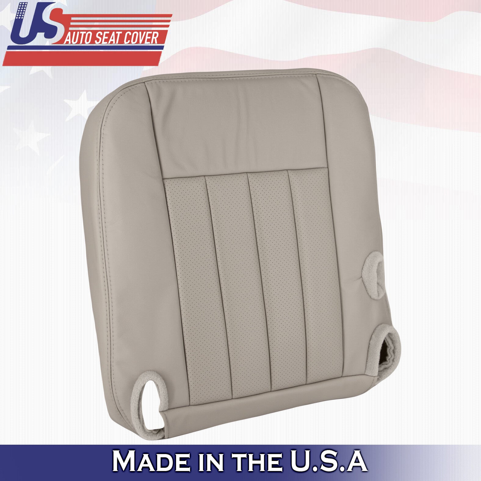 2003 to 2005 For Lincoln Town Car Driver Passenger Bottom Leather Covers Gray