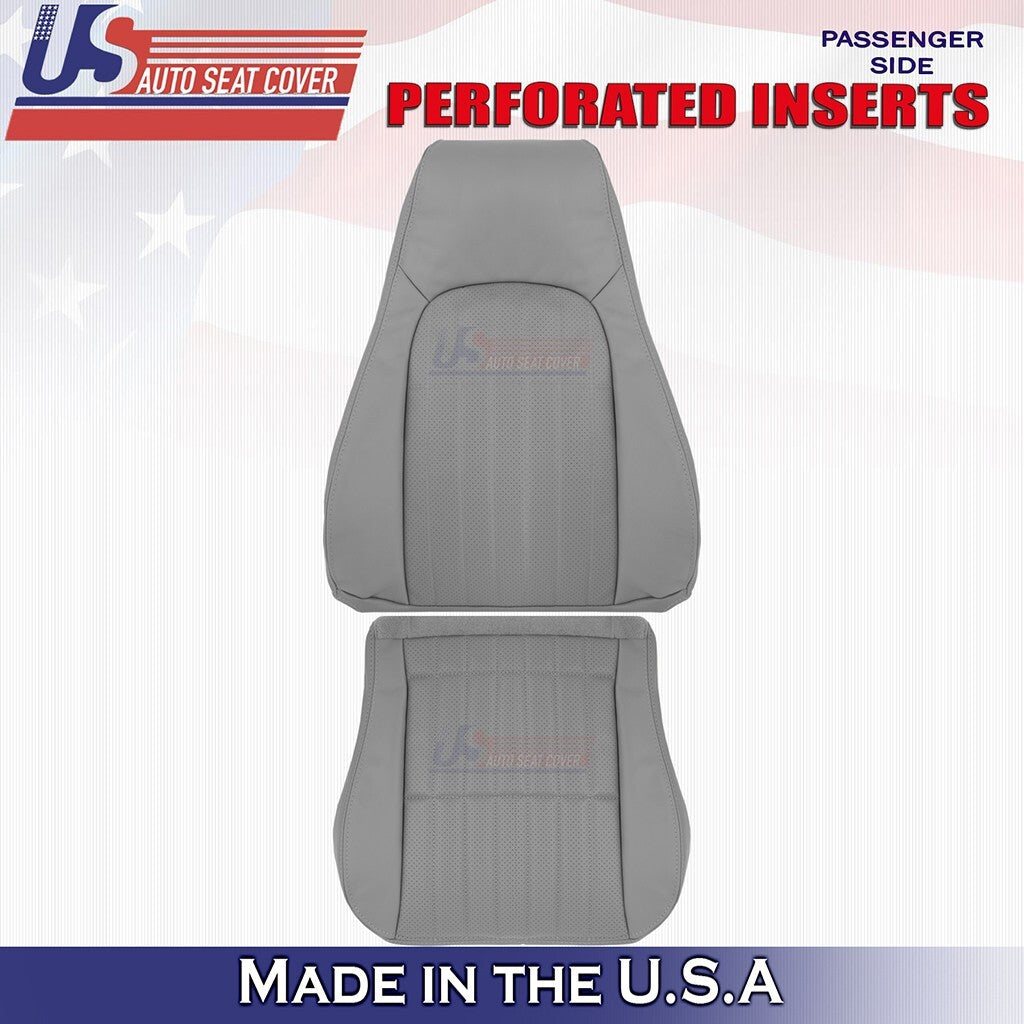 1997 to 2002 For Chevy Camaro Passenger Bottom&Top Perforated Leather Cover Gray