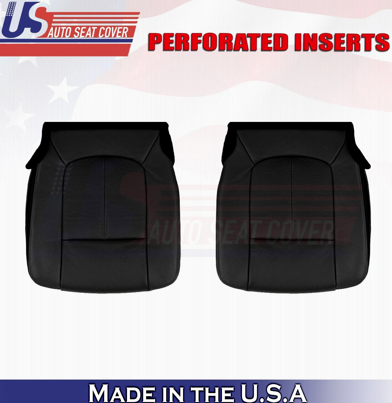 2013 to 2016 For Ford F550 Platinum Driver & Passenger Bottom Leather Covers BLK