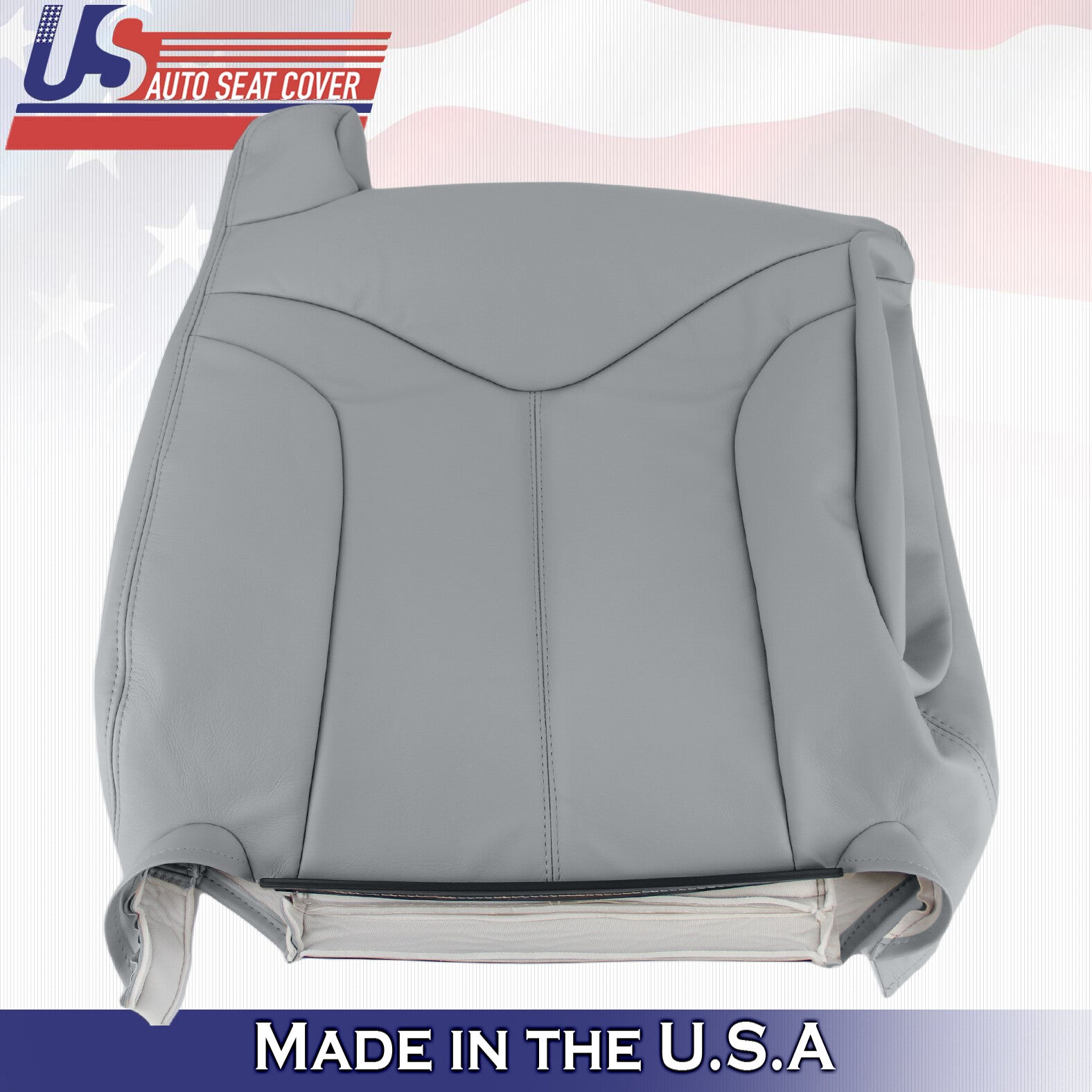 1999 2000 For GMC Yukon XL SLT SLE Front Passenger Top Leather Seat Cover Gray