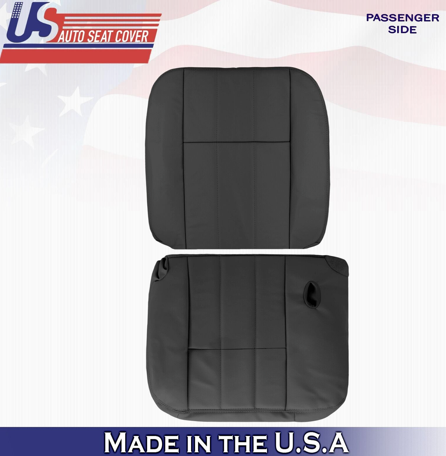 2007 2008 For Mercury Grand Marquis Passenger Top Bottom Leather Seat Covers BLK