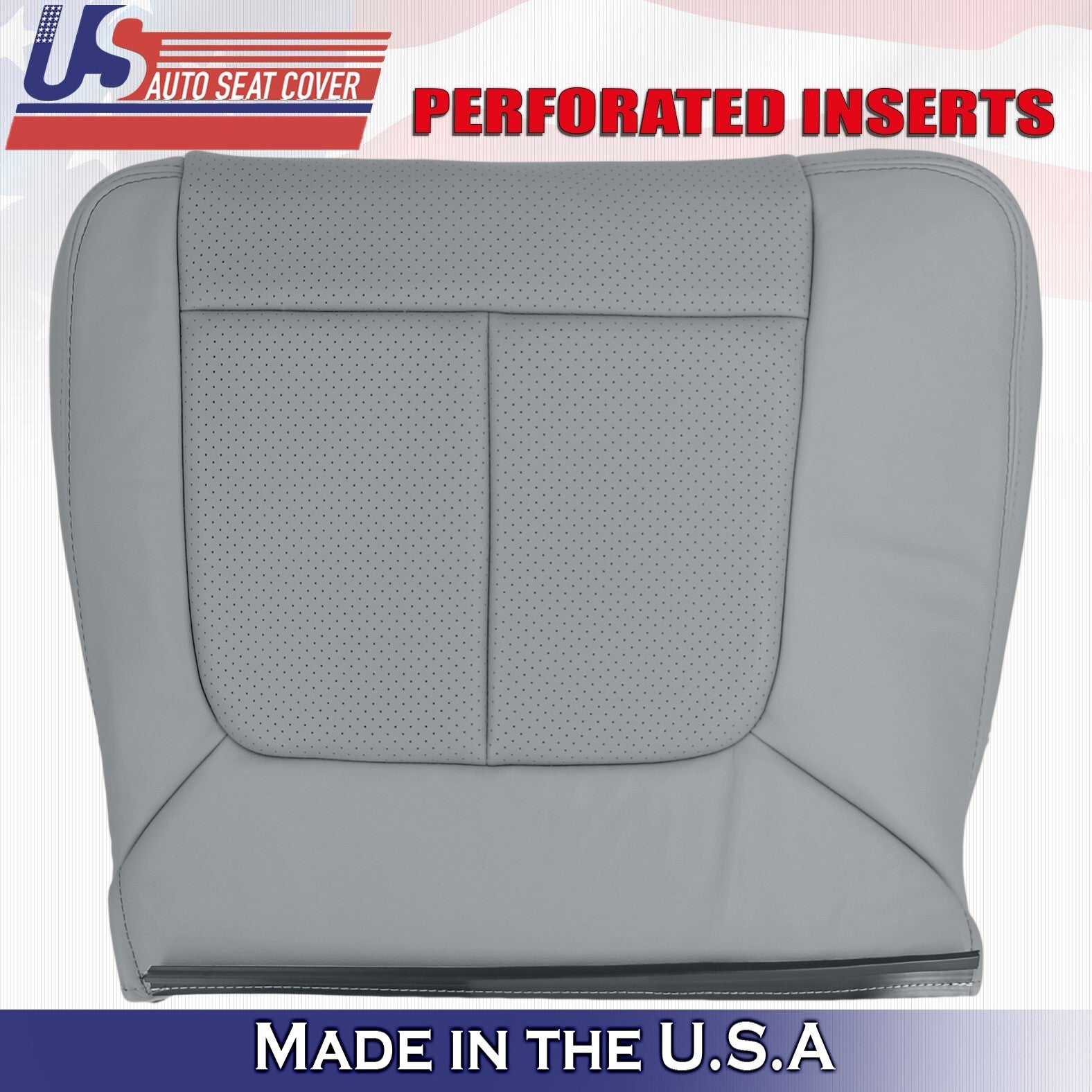 2011 to 2016 For Ford F550 Rear Driver & Passenger 2x Bottom Leather Covers Gray