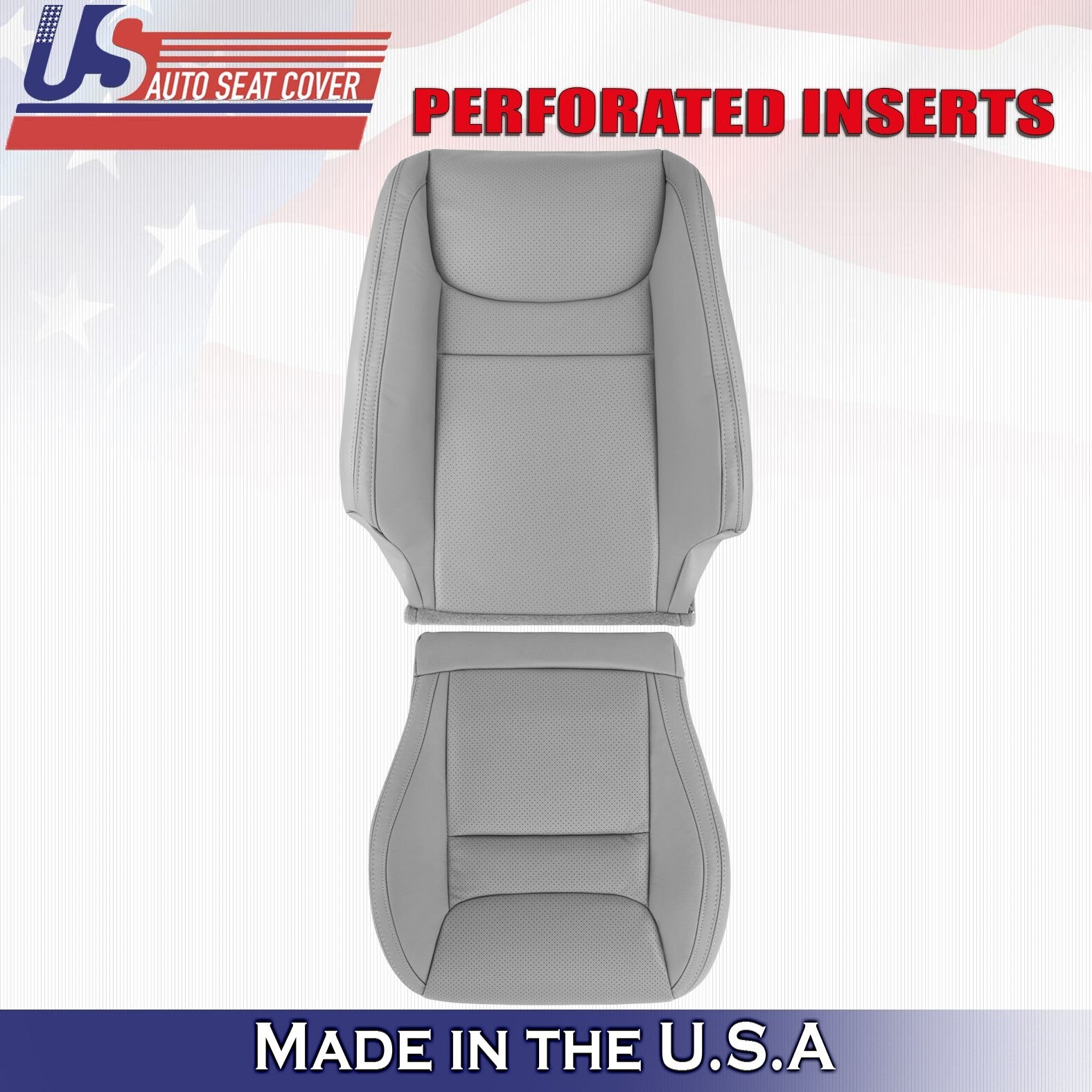 2001 2002 2003 For Toyota Highlander Driver Top & Bottom Leather Seat Cover Gray