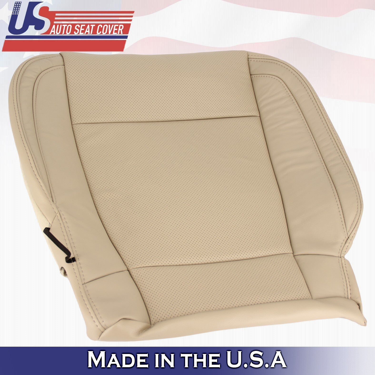 2015 to 2017 Fits Ford F150 Lariat Driver &Passenger Bottoms Leather Covers Tan