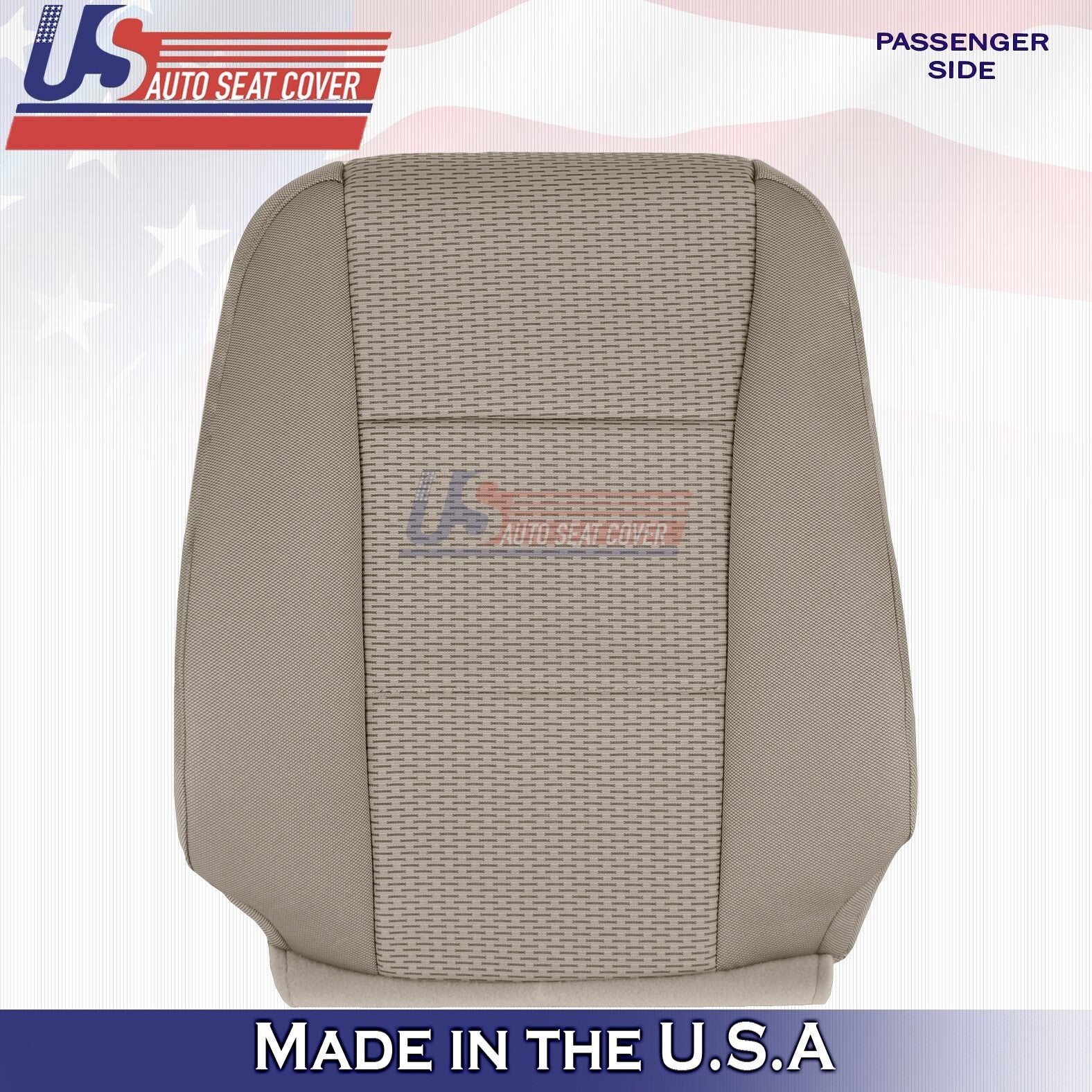 2015 to 2019 Fits Ford F150 Passenger Side Bottom & Top Cloth Seat Cover Tan