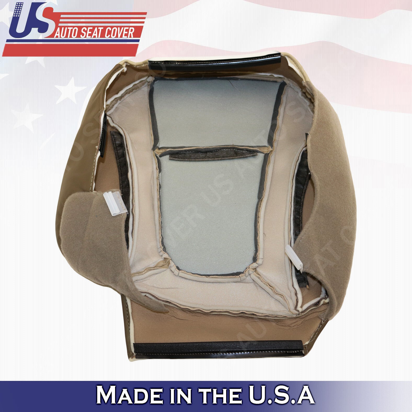 Fits 2003 2004 Chevy Trailblazer Driver & Passenger Bottom Vinyl Seat Cover Tan