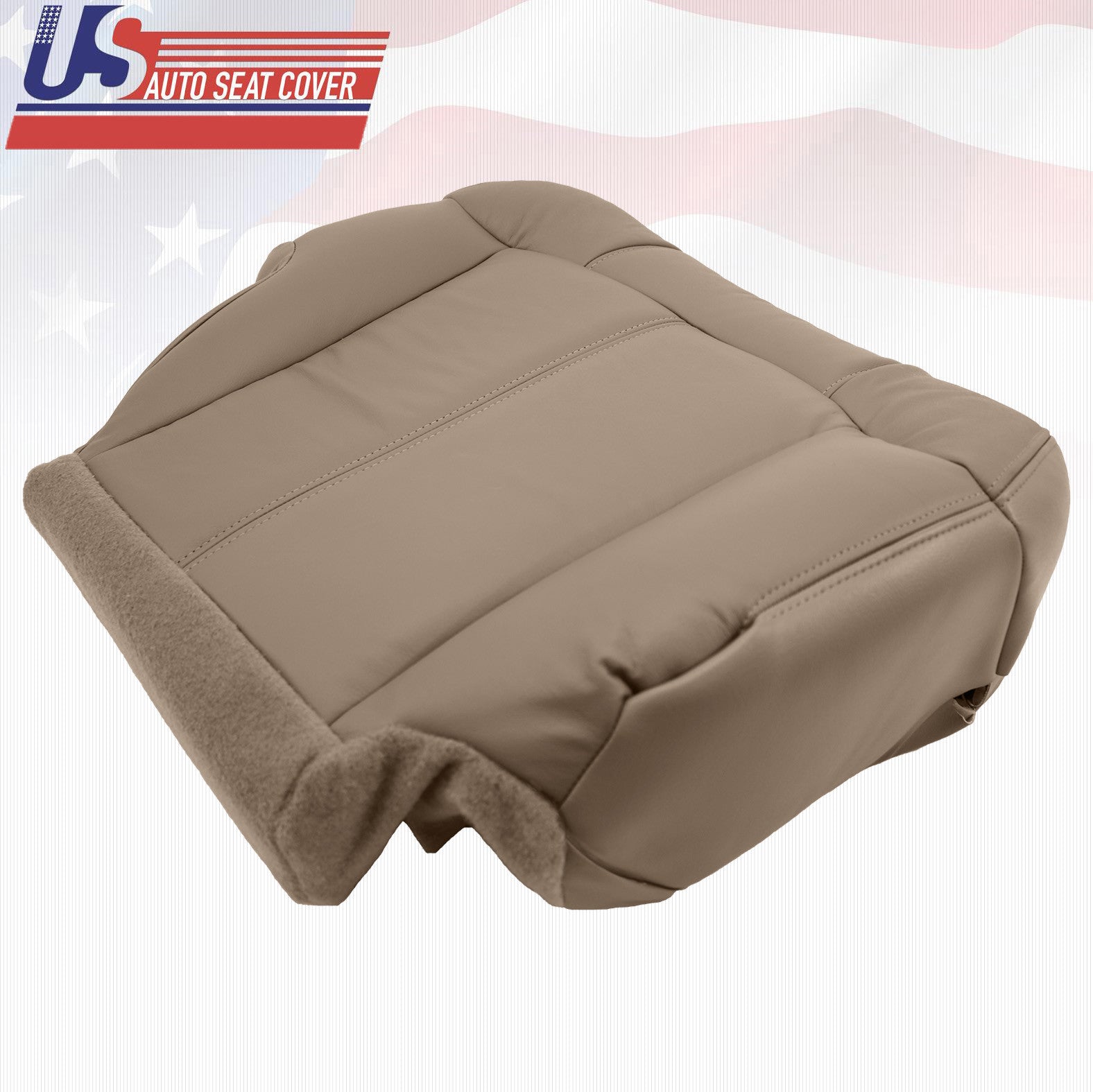 2001 2002 Chevy Silverado 3500 Driver & Passenger Bottom Vinyl Seat Covers Tan