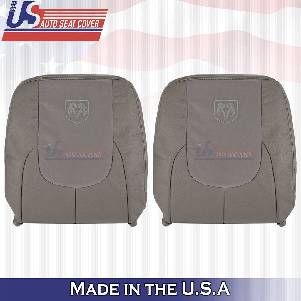 2002 2003 Fits Dodge Ram 2500 Laramie Driver &Passenger Tops Leather Cover Taupe