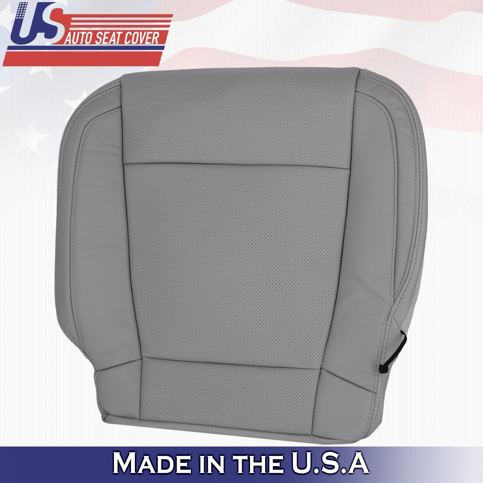 2017 For Ford F150 Lariat Passenger Side Bottom Perf Leather Seat Cover Gray