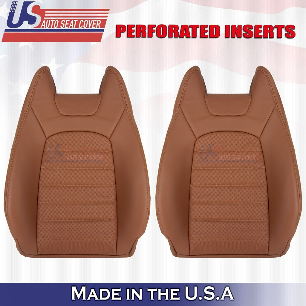 2015 to 2021 Fits Mercedes Benz C250 Front Set Bottoms &Tops Vinyl Cover Brown